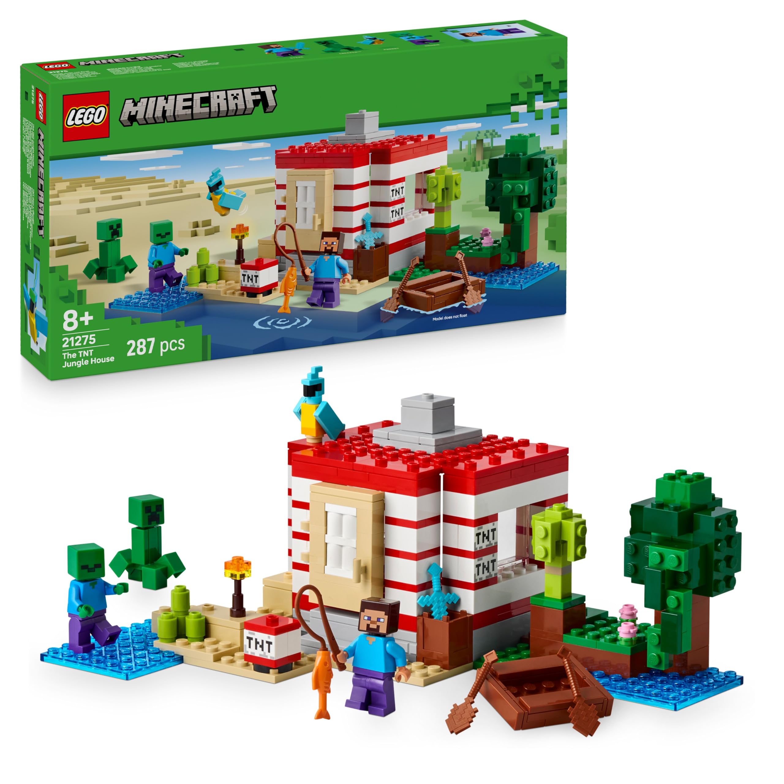 LEGO Minecraft The TNT Jungle House Toy Building Set 21275 for Ages 8+ | Explosive Play Feature 1