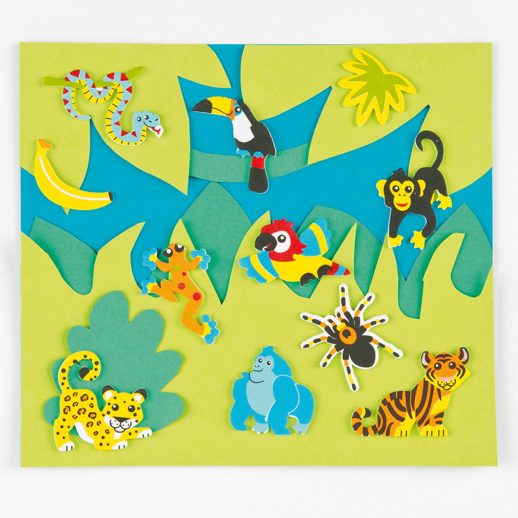 Baker Ross Rainforest Foam Stickers - 100 Assorted Designs for Kids Crafts | 3-6 cm 3