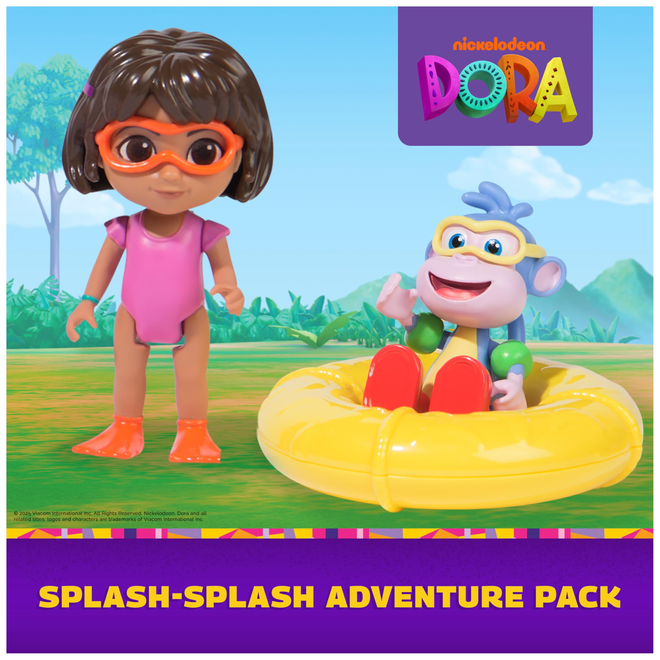 Dora, Splash-Splash Adventure Pack with Swim-Ready Dora and Boots Toy Figures