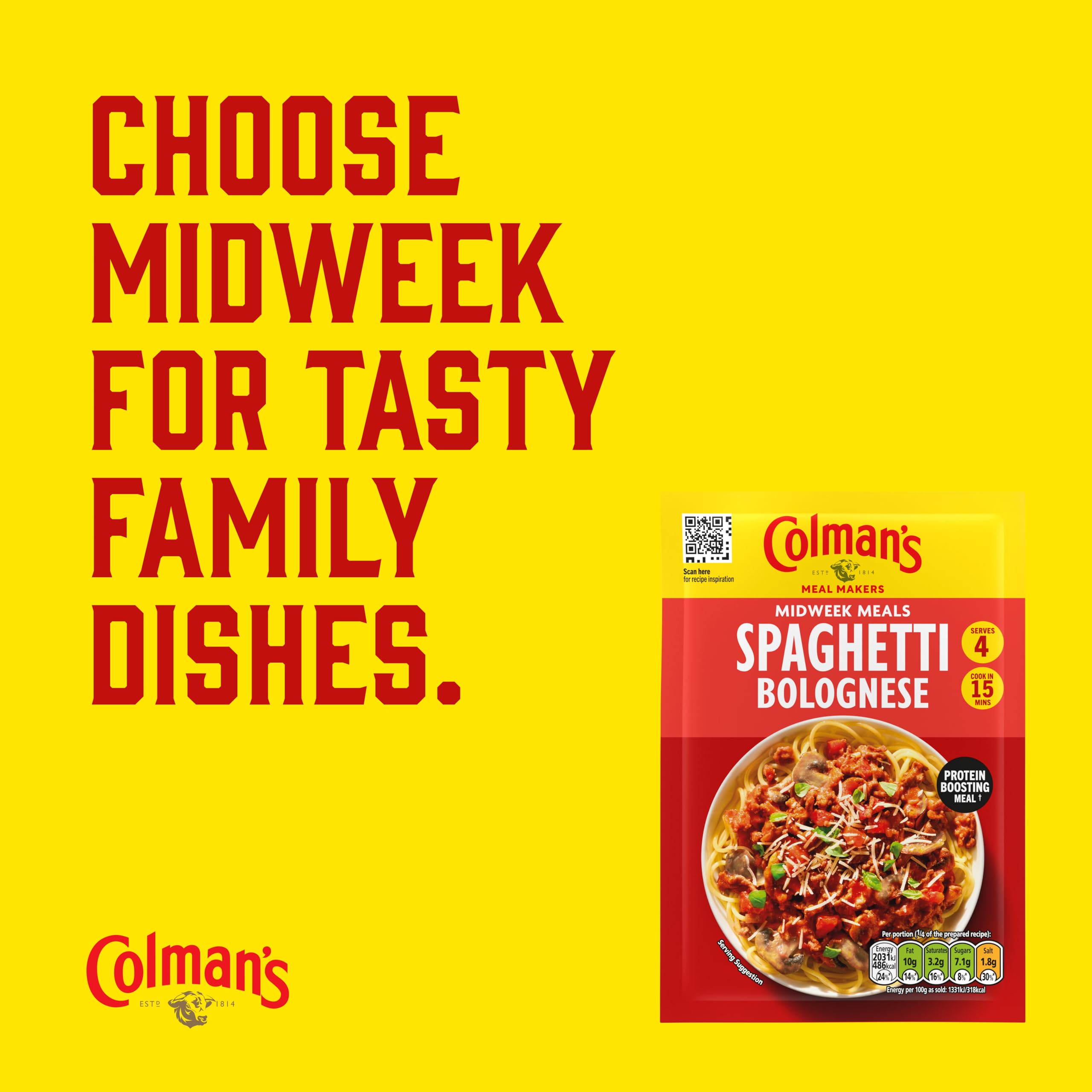 Colman's Spaghetti Bolognese Meal Maker - Quick & Easy Family Sauce Mix (4 Servings)
