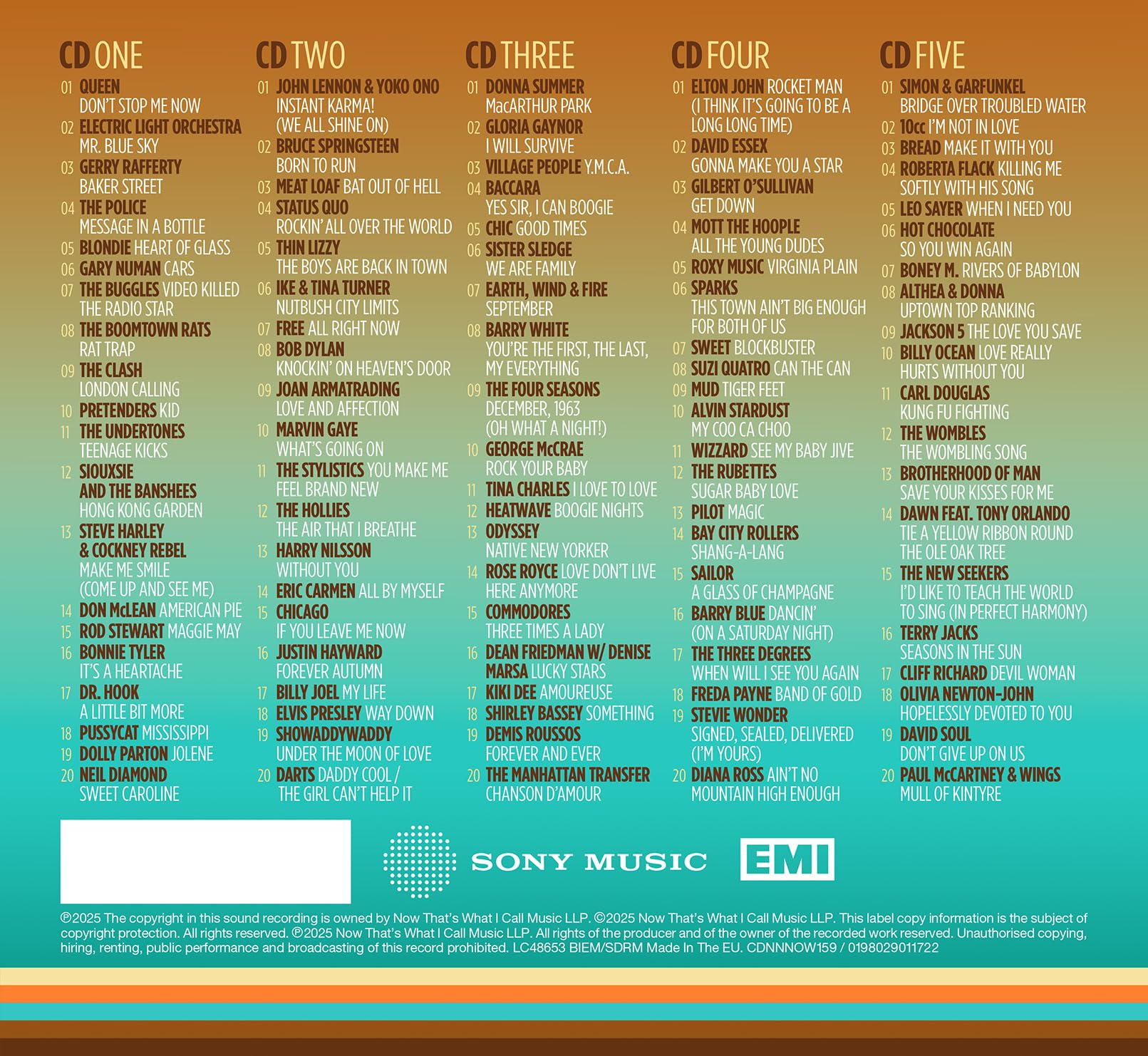 NOW That’s What I Call The 70s - 5 CD Compilation Album 3