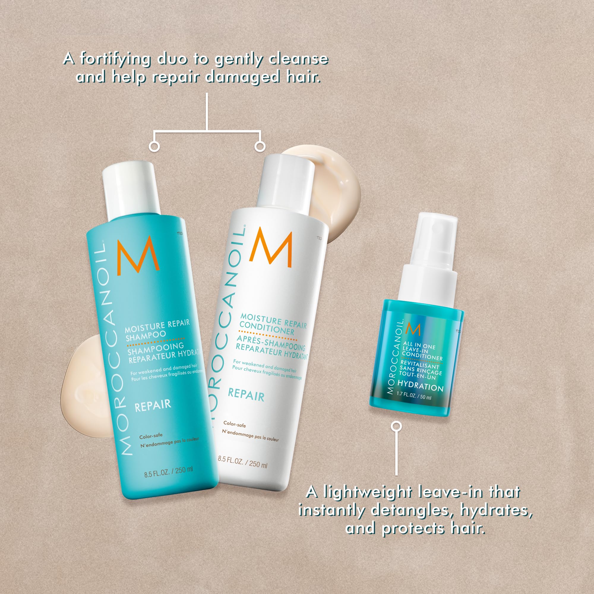 Moroccanoil Hair Moisture Repair Gift Set - Fortifies Damaged Hair | Pack of 3 | 183.33 ml