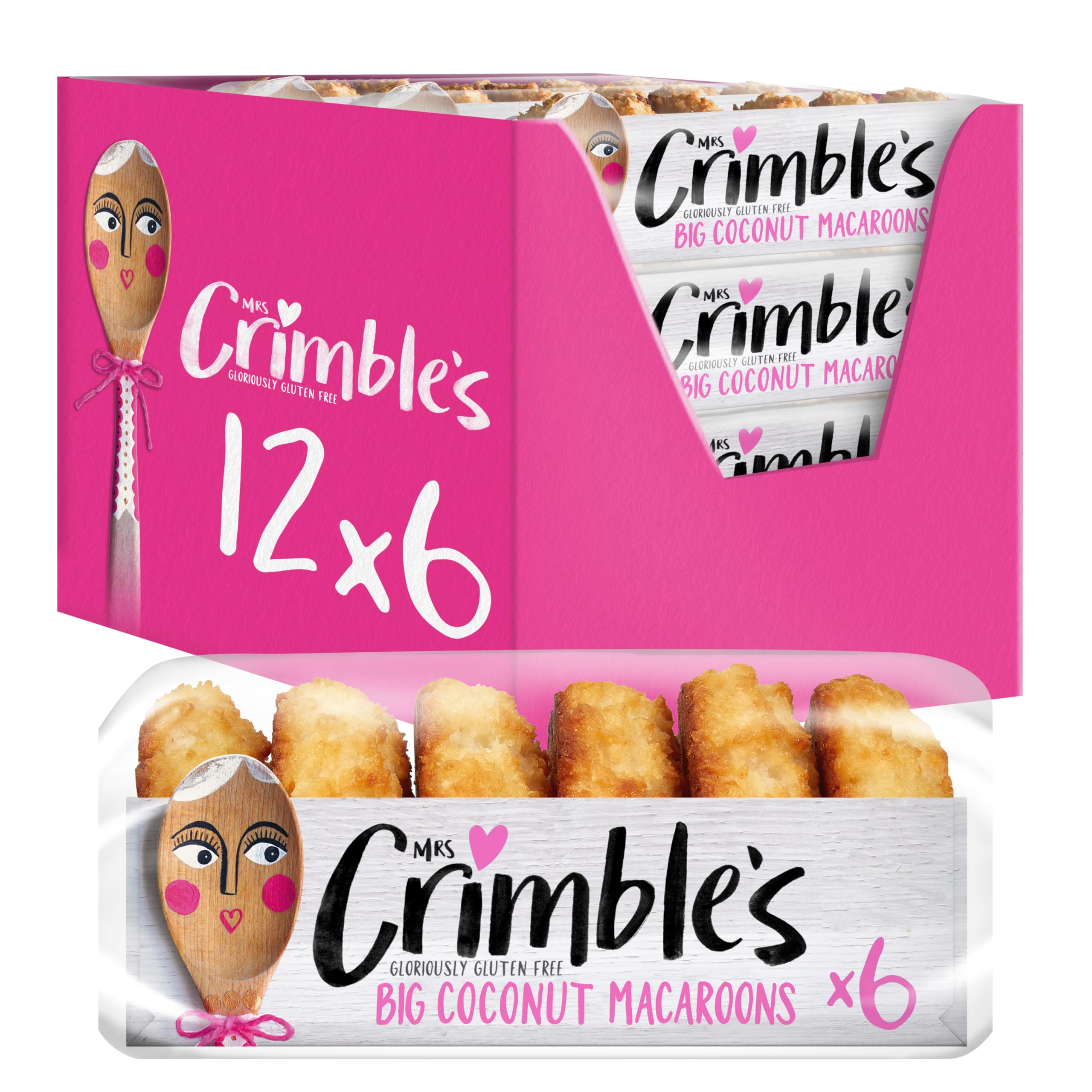 Mrs Crimbles Big Coconut Macaroons - Gluten-Free, Vegetarian | 6 Count (180g) 1