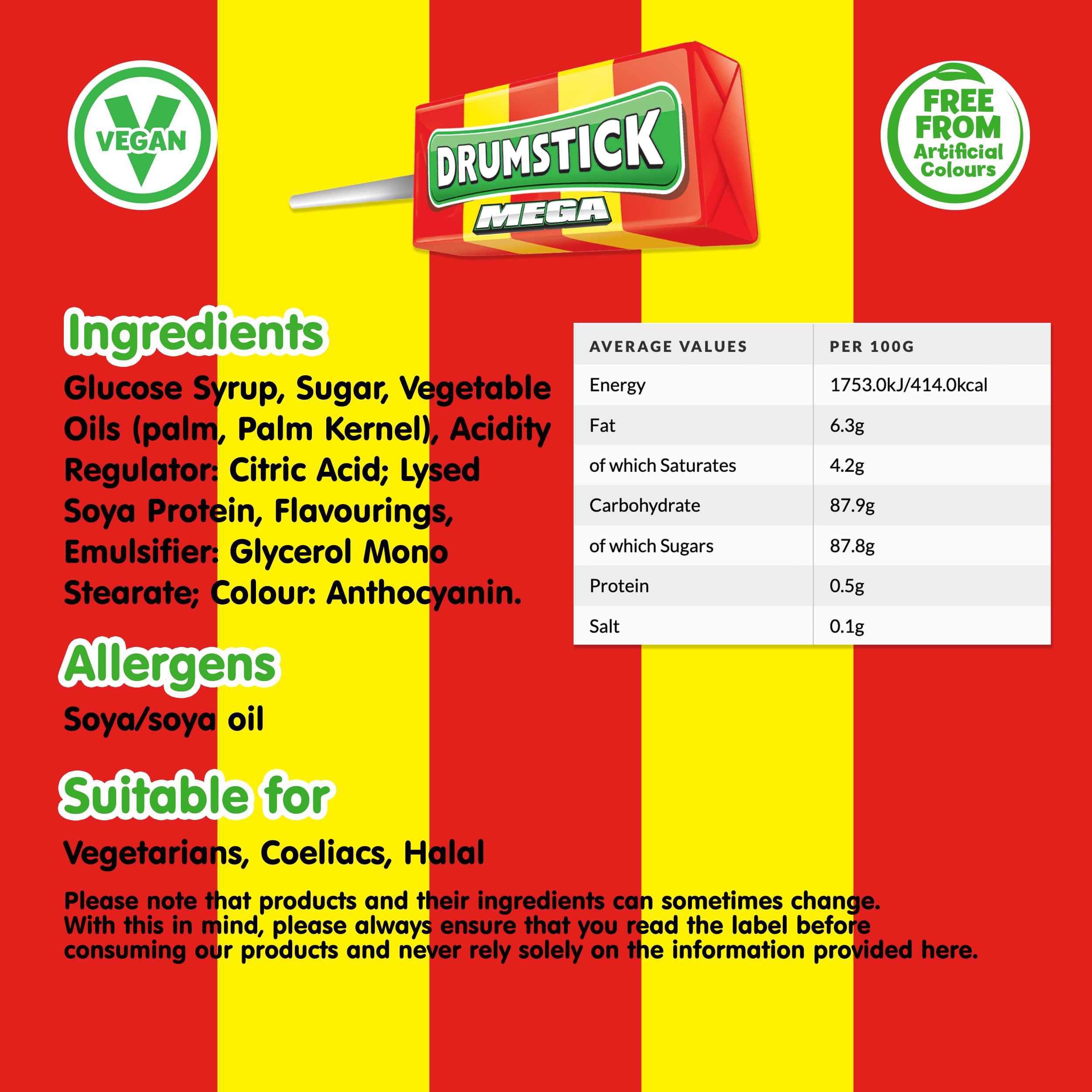 Swizzels Mega Original Drumstick Raspberry and Milk Flavoured Lollies, Multipack Bulk Box (36 Lollies) 3