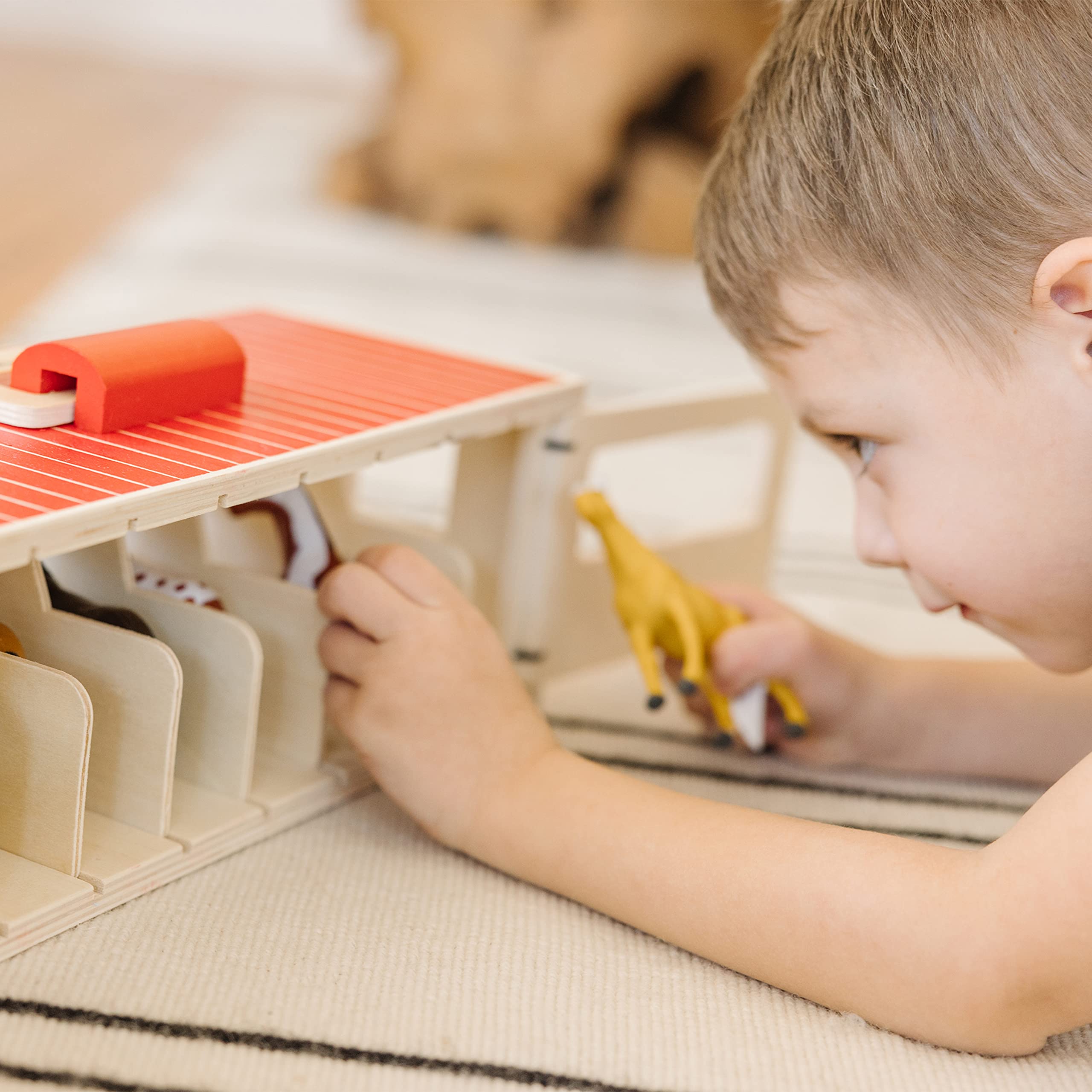 Melissa & Doug Take-Along Show-Horse Stable Playset - Wooden Pretend Play Toy with 8 Horses, Ages 3+ 9