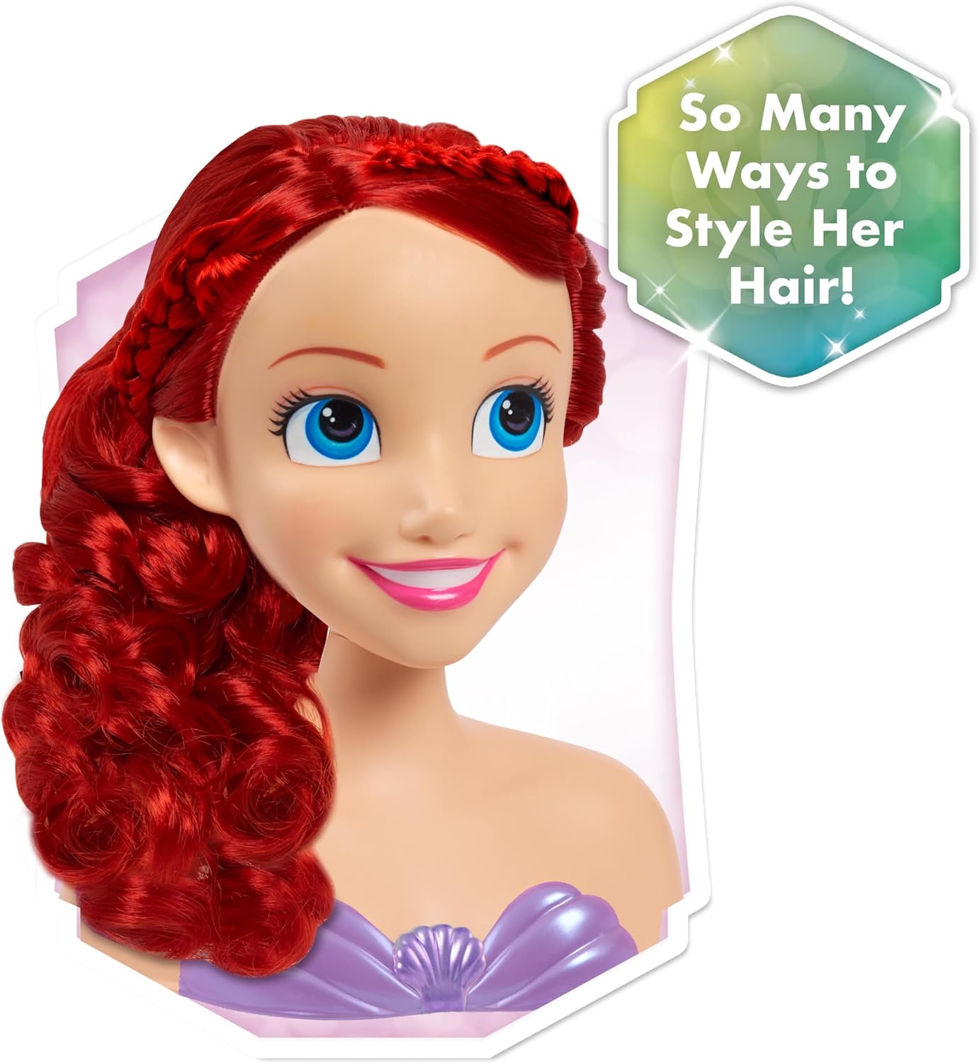 Disney Princess Ariel Hairdressing Head with 7 Accessories 4