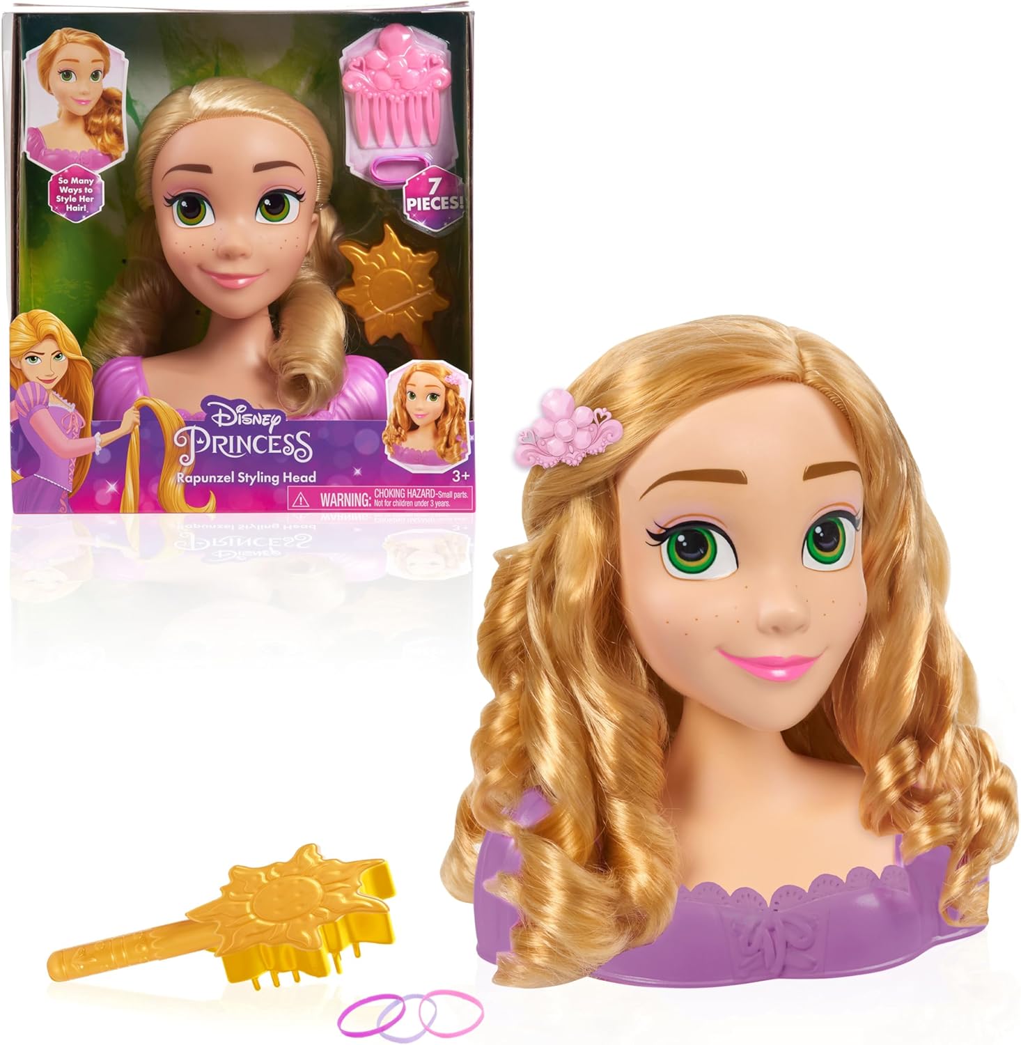 Disney Princess Rapunzel 20 cm Hairdressing Head with 7-Piece Accessory Set