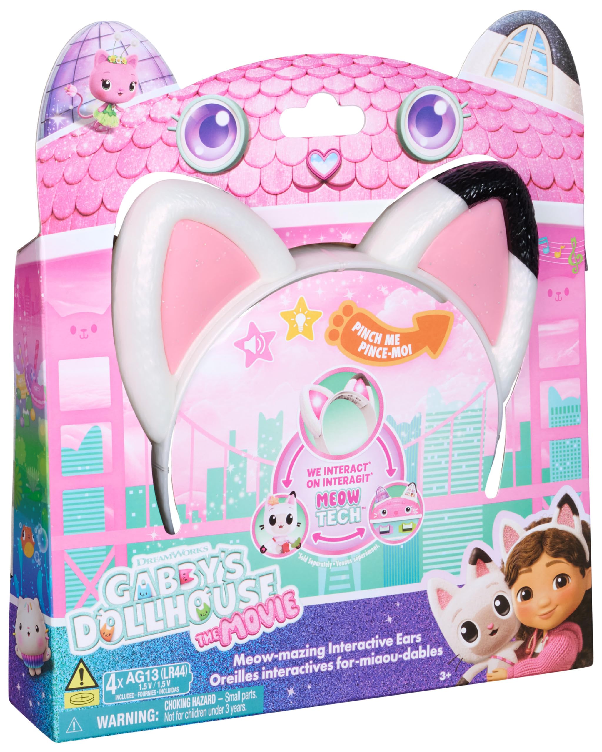 Gabby's Dollhouse Meow-mazing Interactive Ears Hairband - Touch & Motion Activated, 3 Modes, Multicolor 5