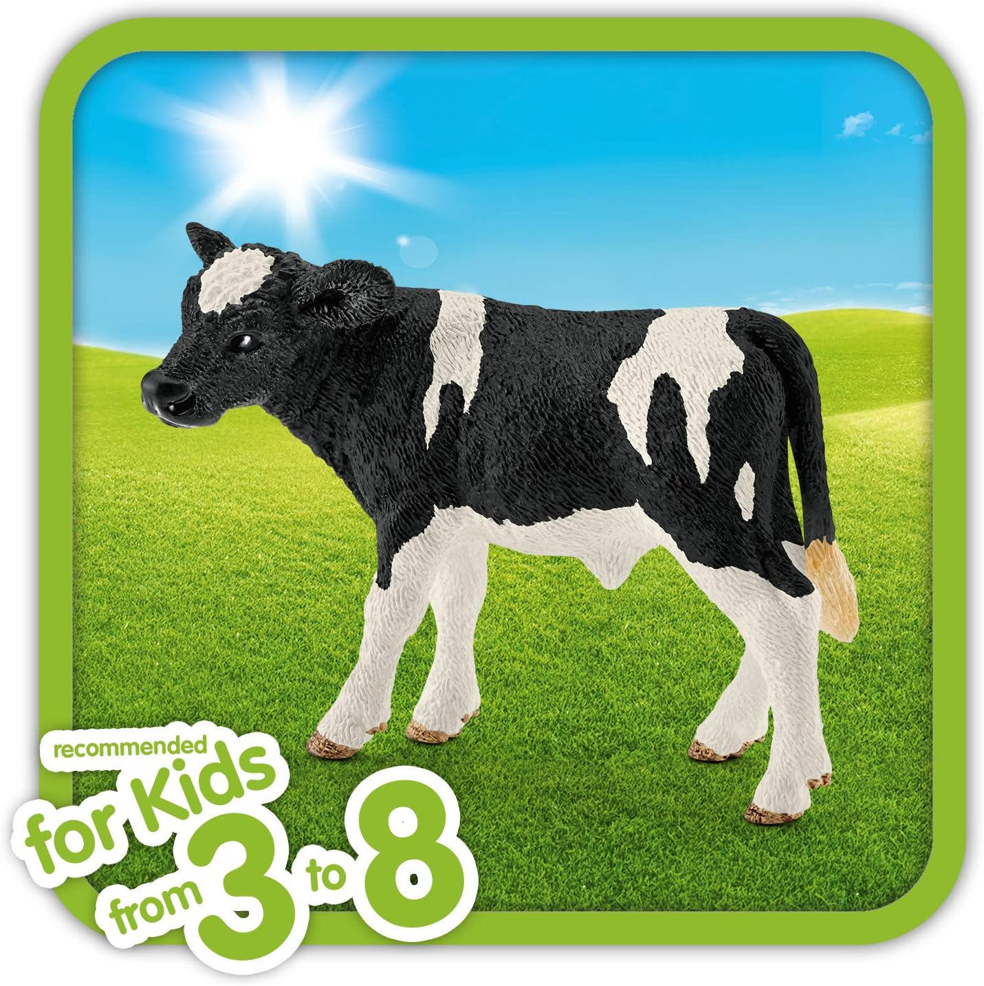 Schleich 13798 Holstein Calf - Realistic Farm Animal Figure for Imaginative Play 6