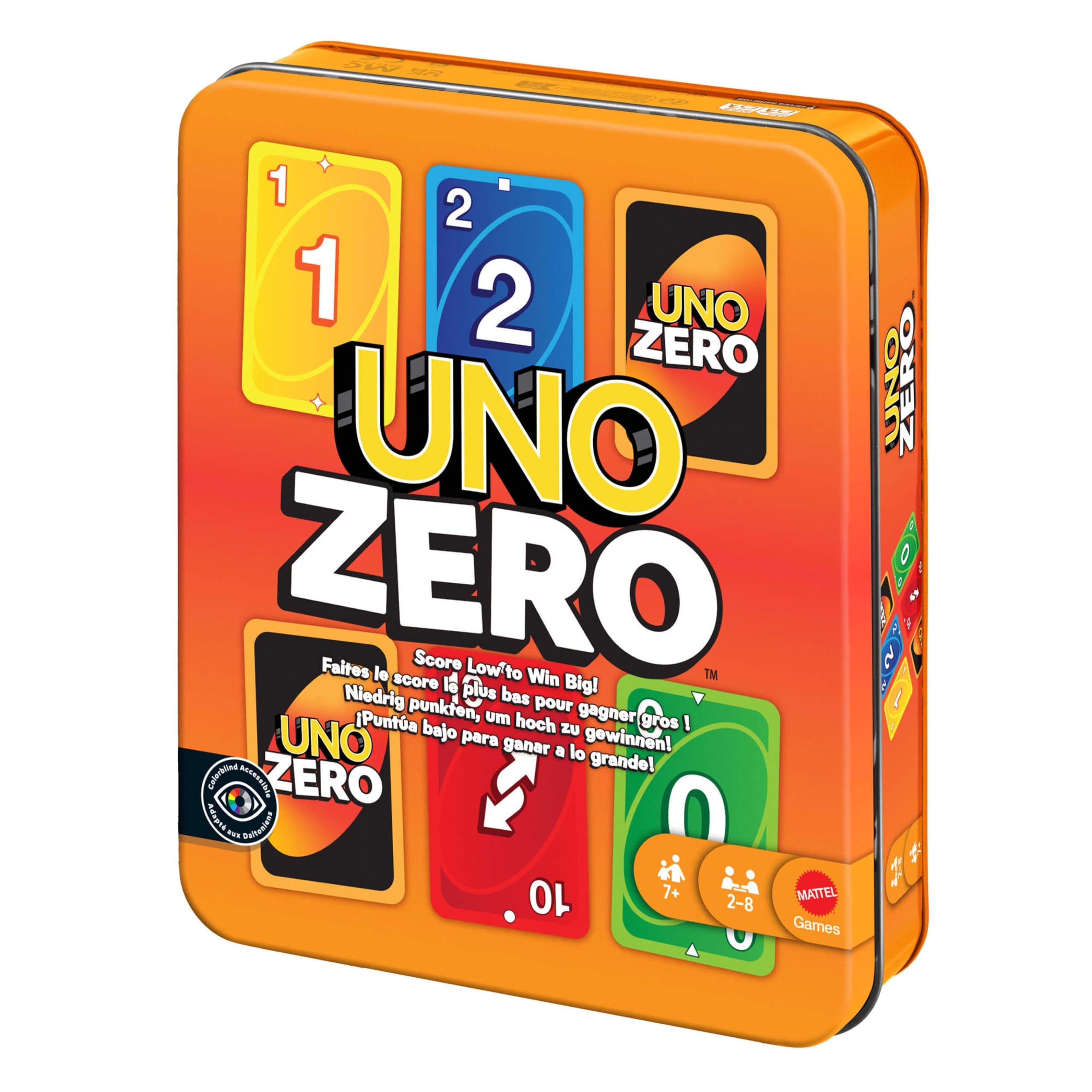 Mattel Games UNO Zero Card Game in Storage & Travel Tin