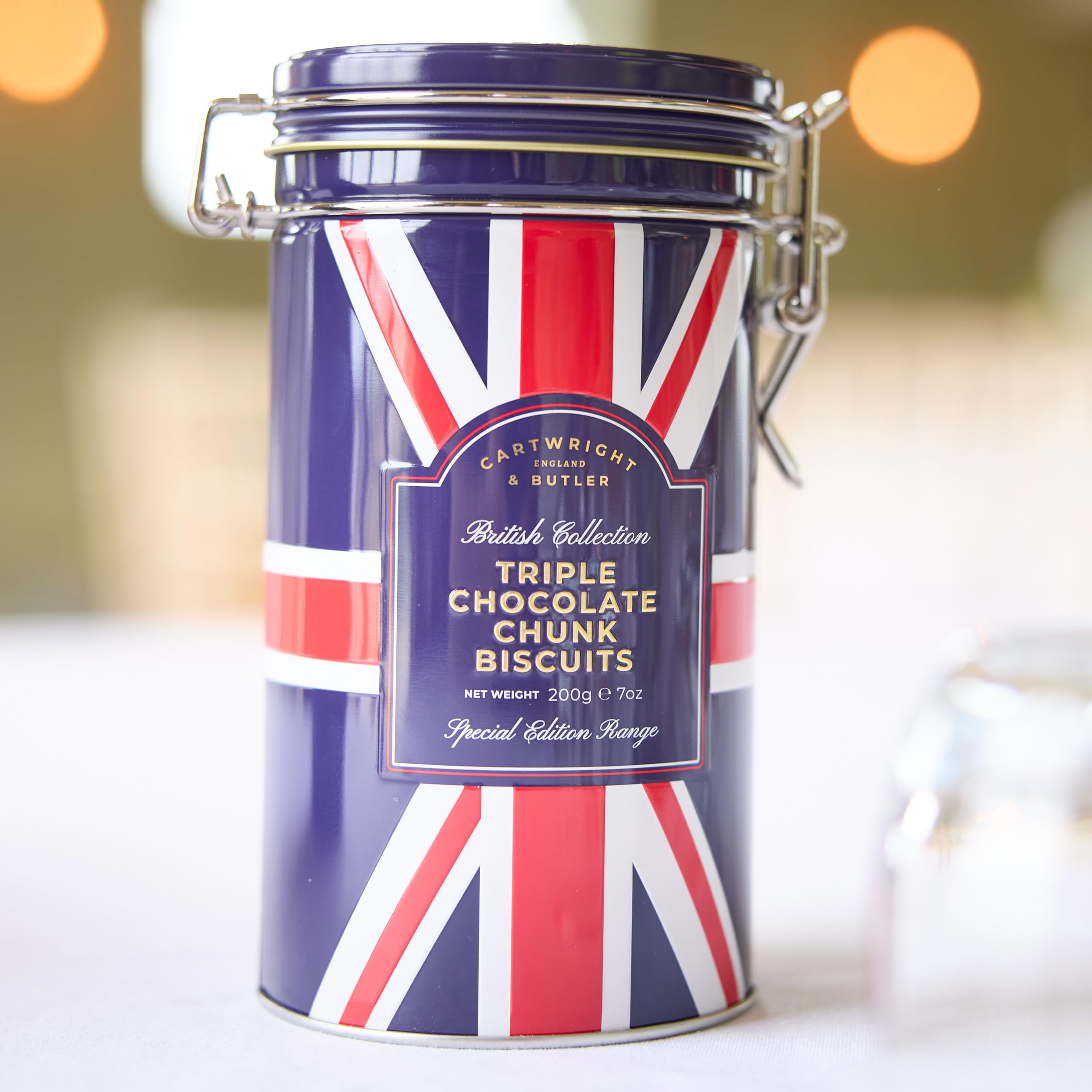 Cartwright & Butler Triple Chocolate Chunk Biscuits - 200 gram Tin | Contains White, Milk & Dark Chocolate