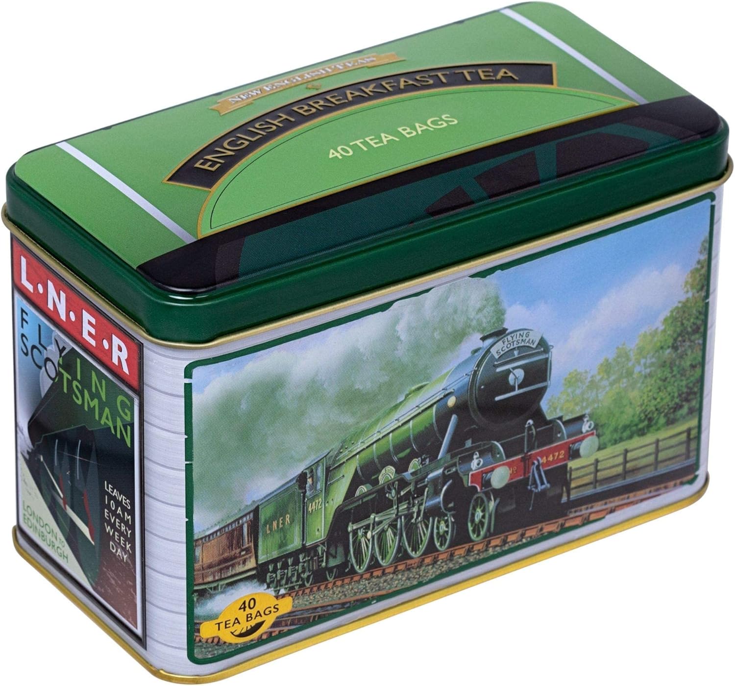 New English Teas Flying Scotsman Tea Caddy - 40 English Breakfast Teabags 4