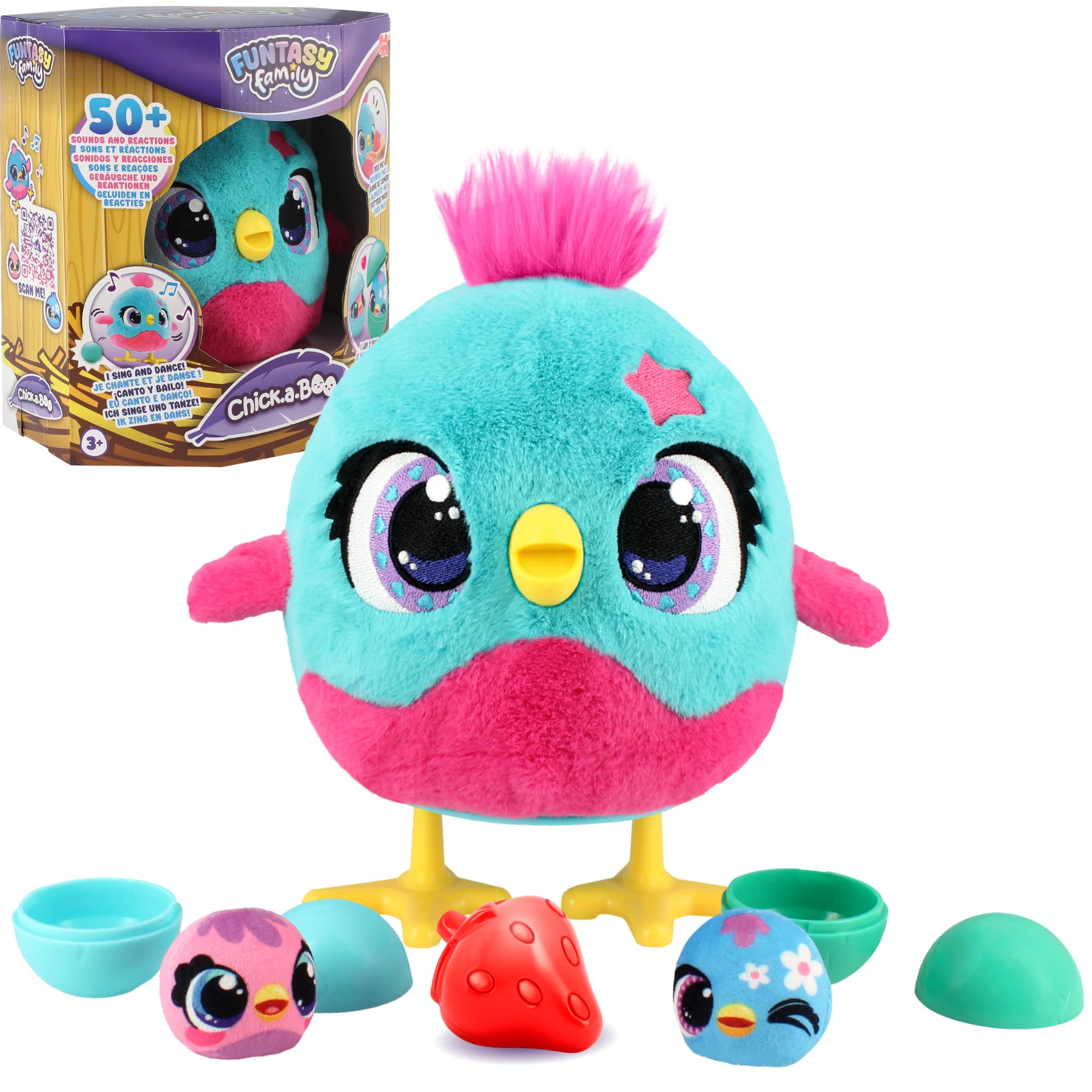 Chick-A-Boo Interactive Electronic Chicken Toy - Singing, Dancing & Egg-Laying Plush - Funtasy Family