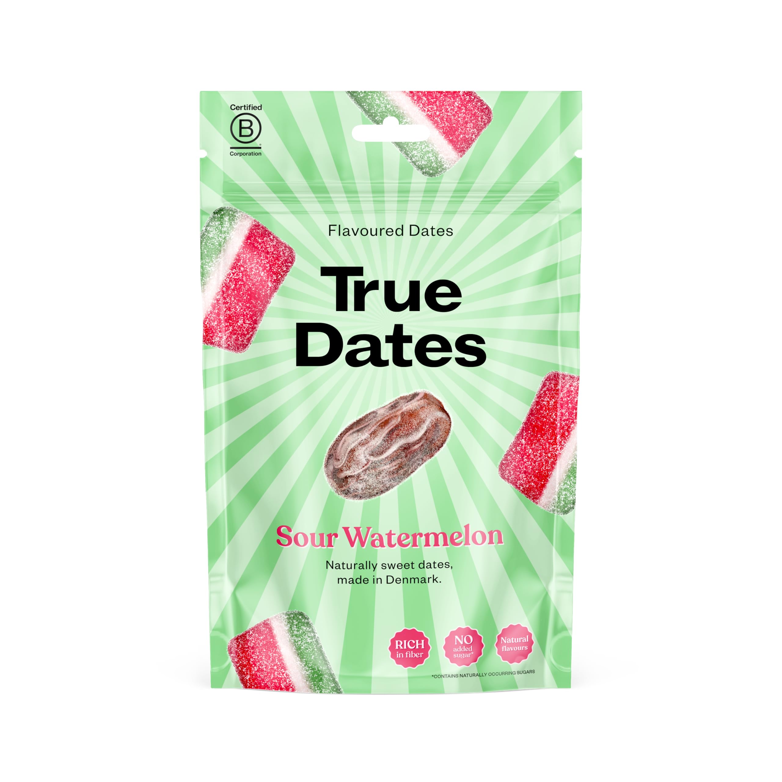 True Gum - Sour Watermelon True Dates | Naturally Flavored Candy-Coated Dates | 100g