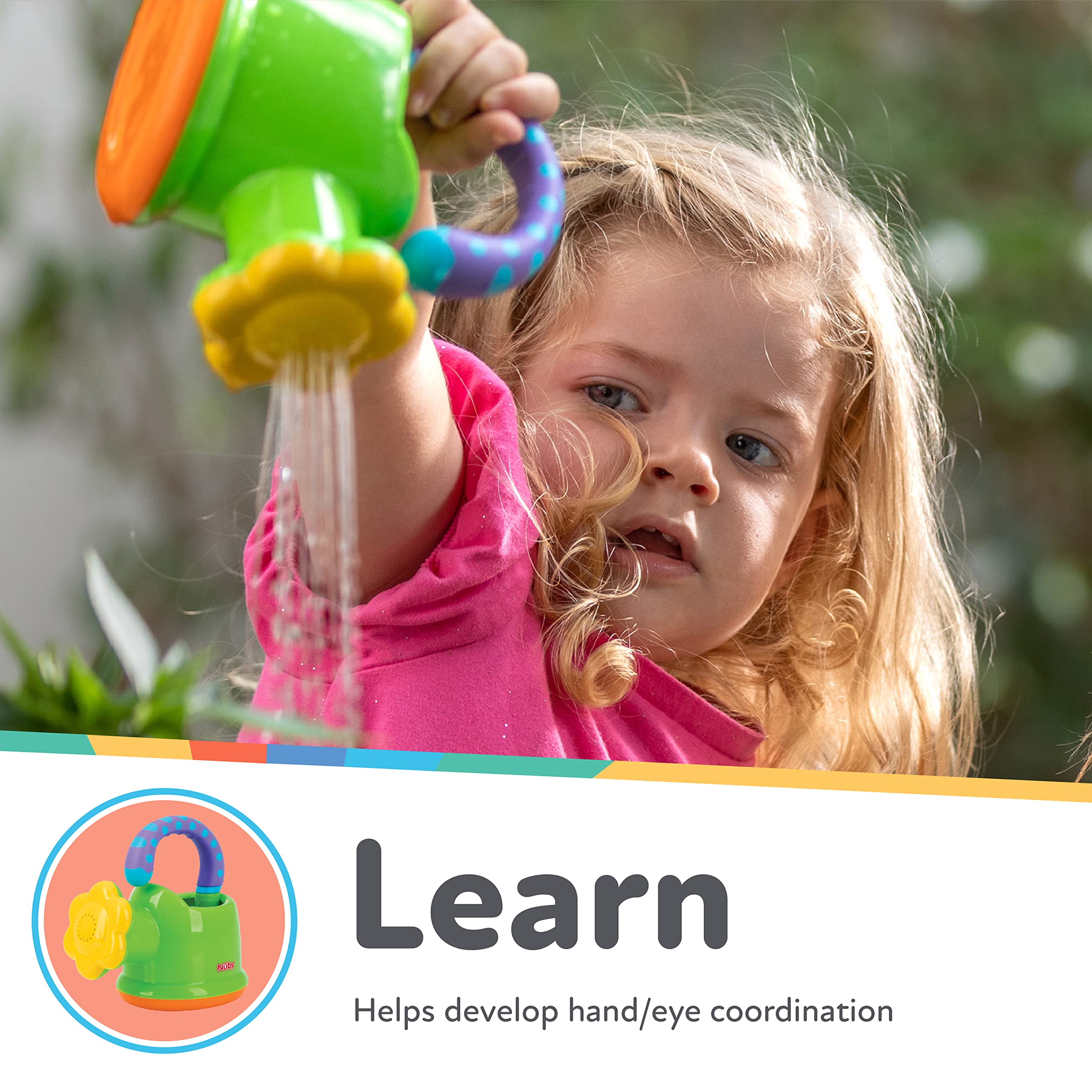 Nuby Fun Watering Can Bath Toy - Sensory Development for Babies 6M+ 11