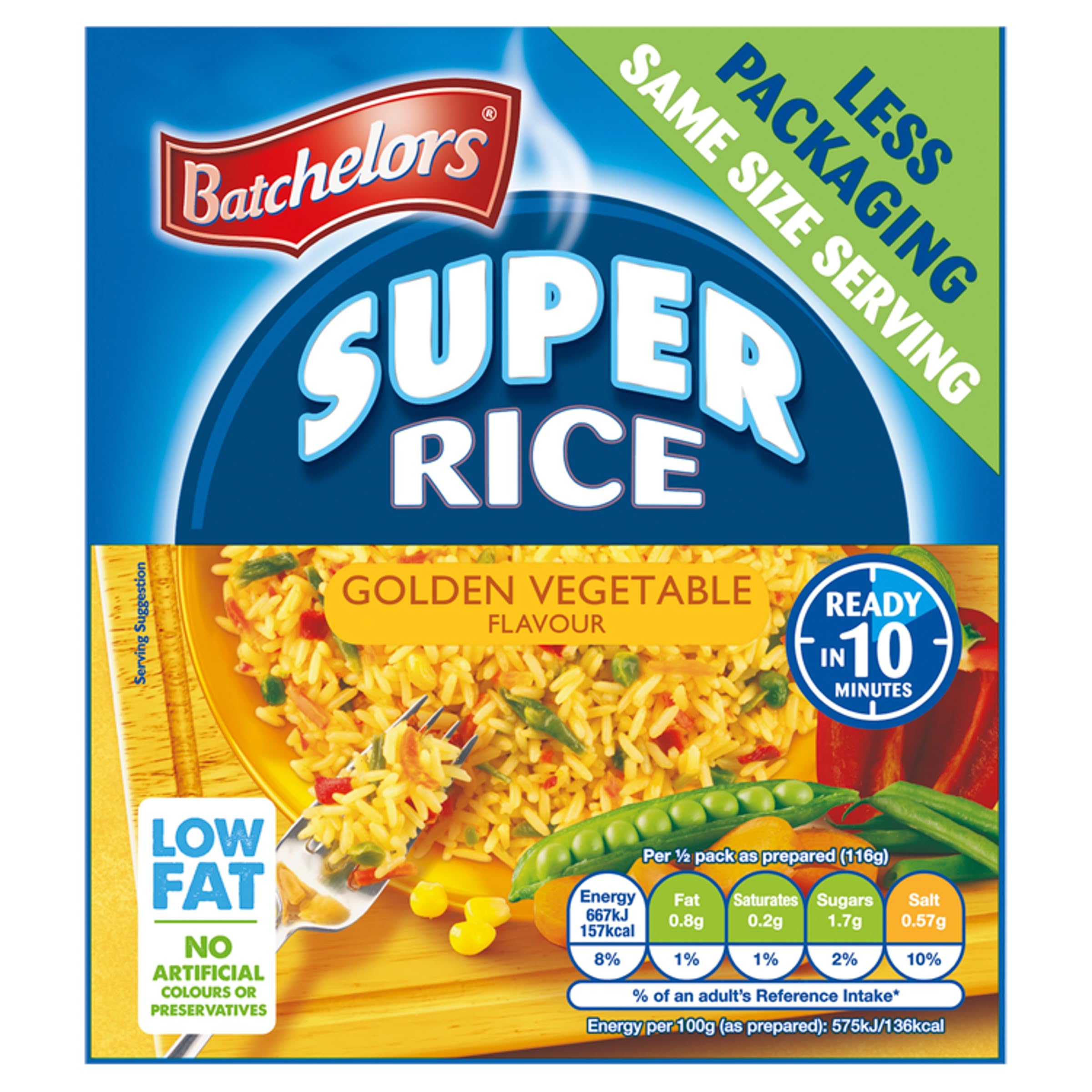 Batchelors Super Rice Golden Vegetable Flavour Low Fat Ready Meal, 90 g 7