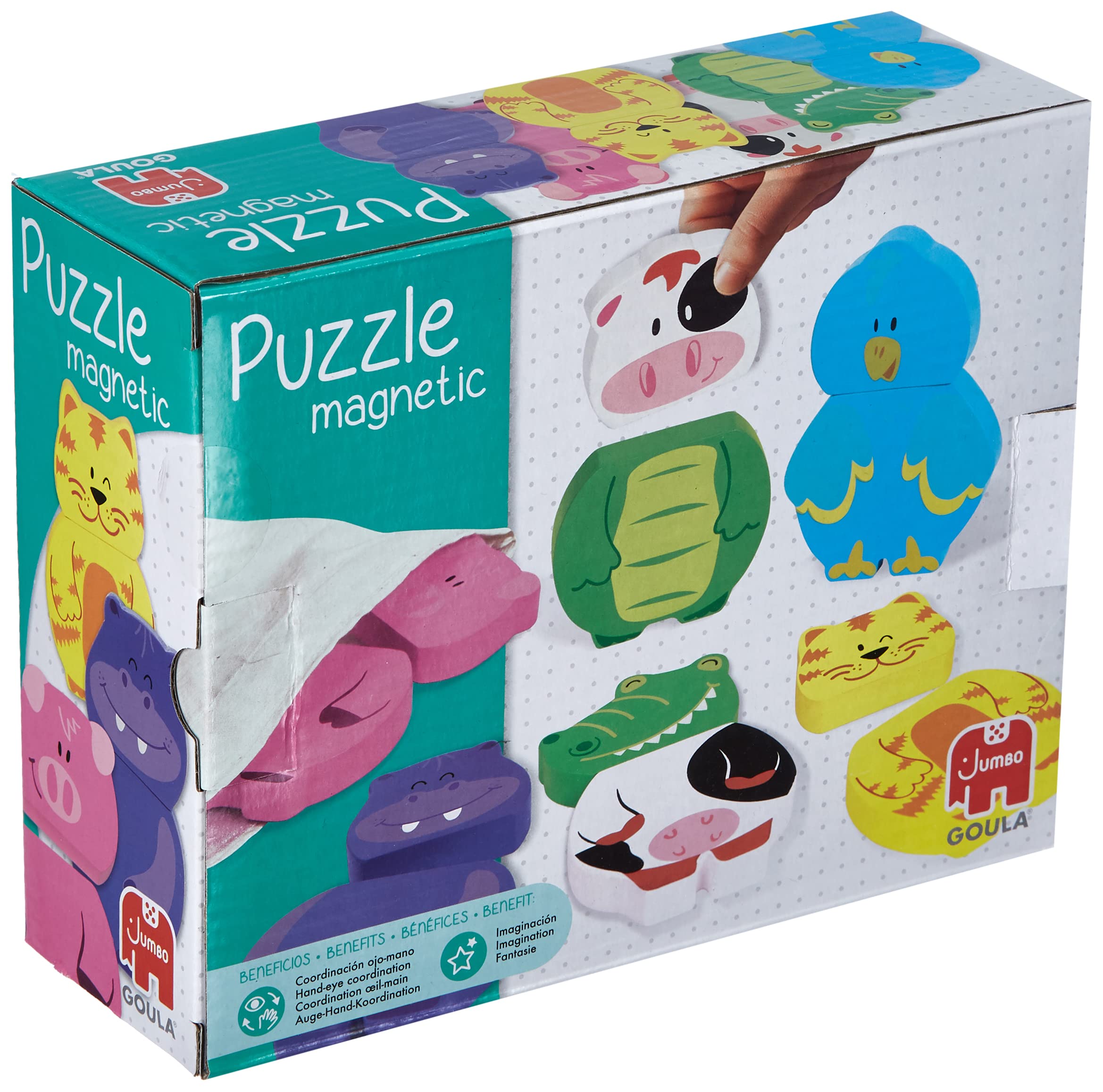 Goula Magnetic Interchangeable Puzzle - Educational Wooden Animal Puzzle for Toddlers 12 Months+ 6