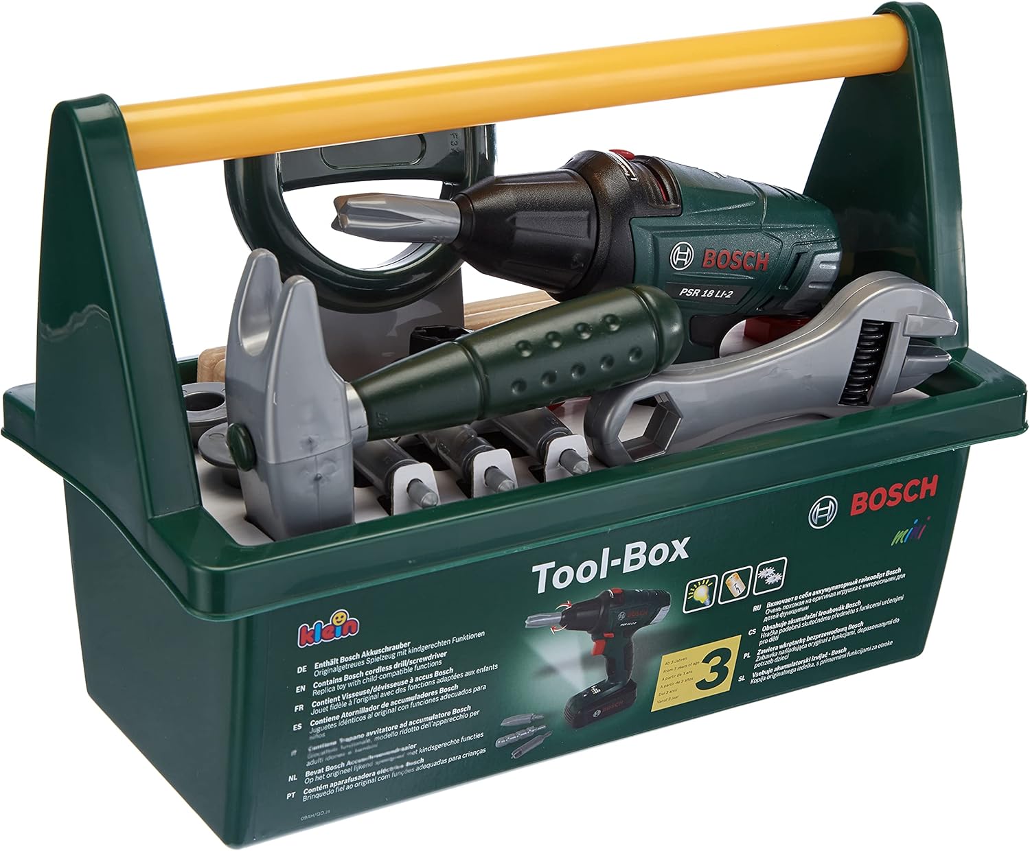 Theo Klein 8429 Bosch Tool Box Set - Battery-Powered Cordless Screwdriver with Light & Sound, 3+ Years