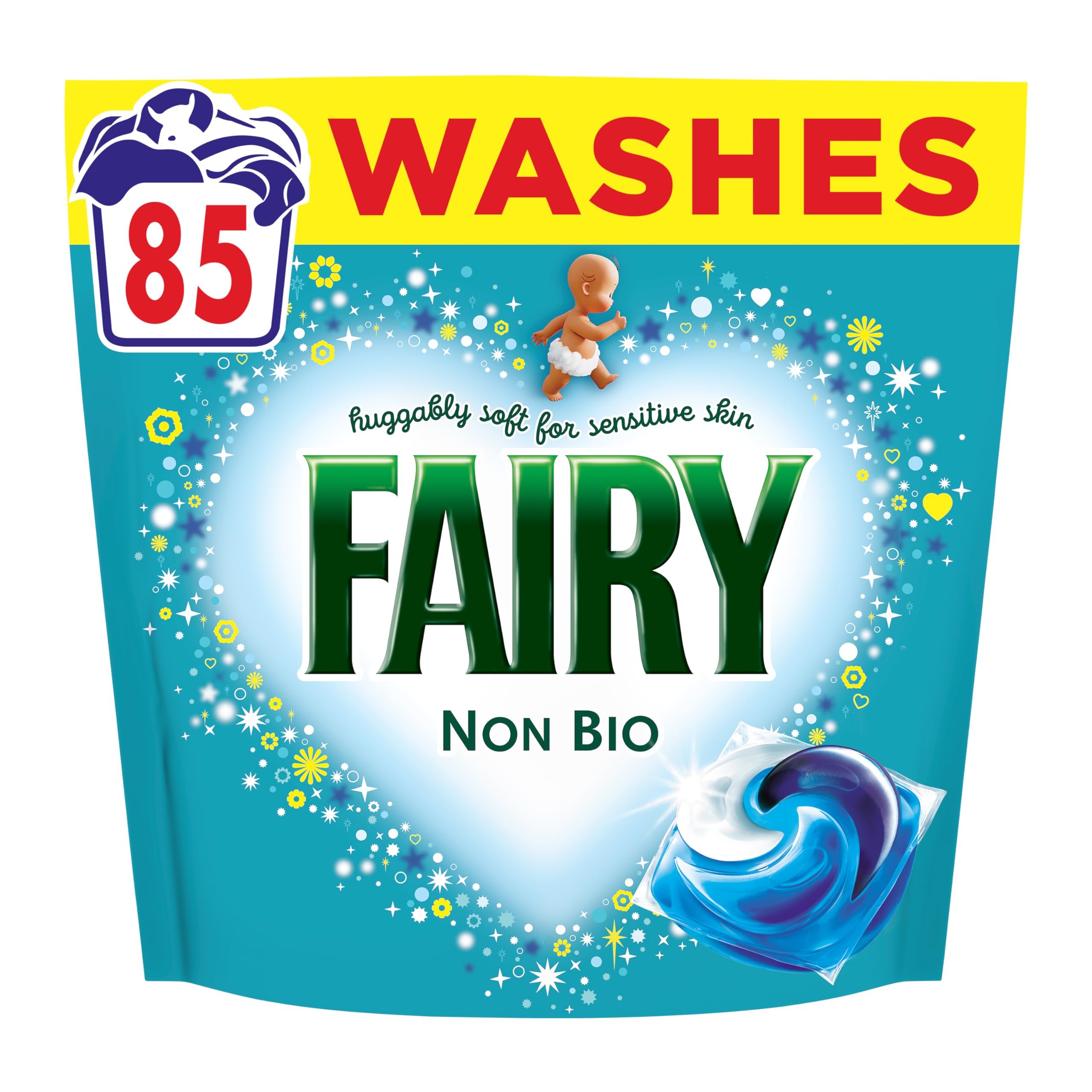 Fairy Non Bio Washing Liquid Capsules for Sensitive Skin - 85 Washes, Floral Scent