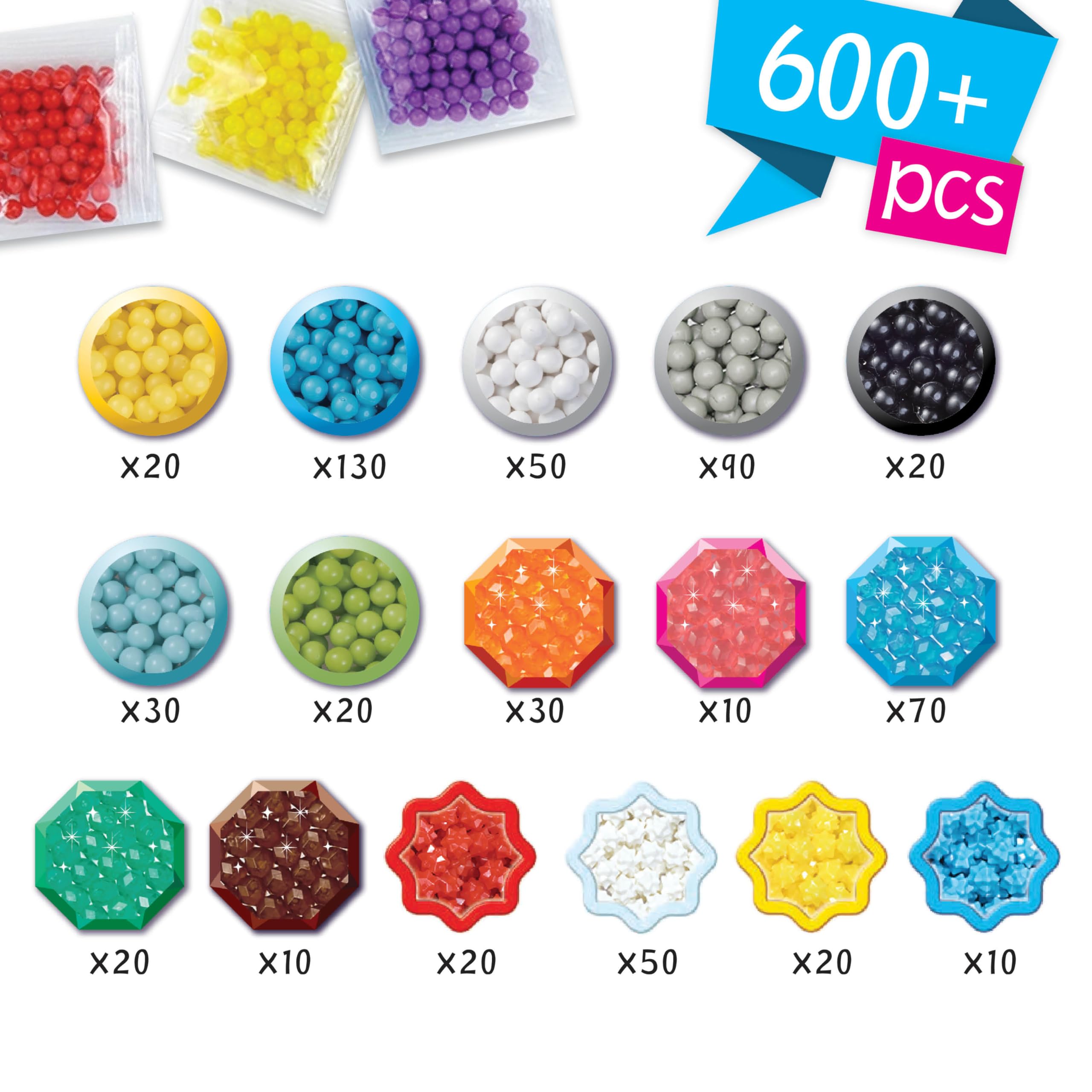 Aquabeads Ocean Life Pack - 600+ Bead Art Craft Set for Kids 4+ 10