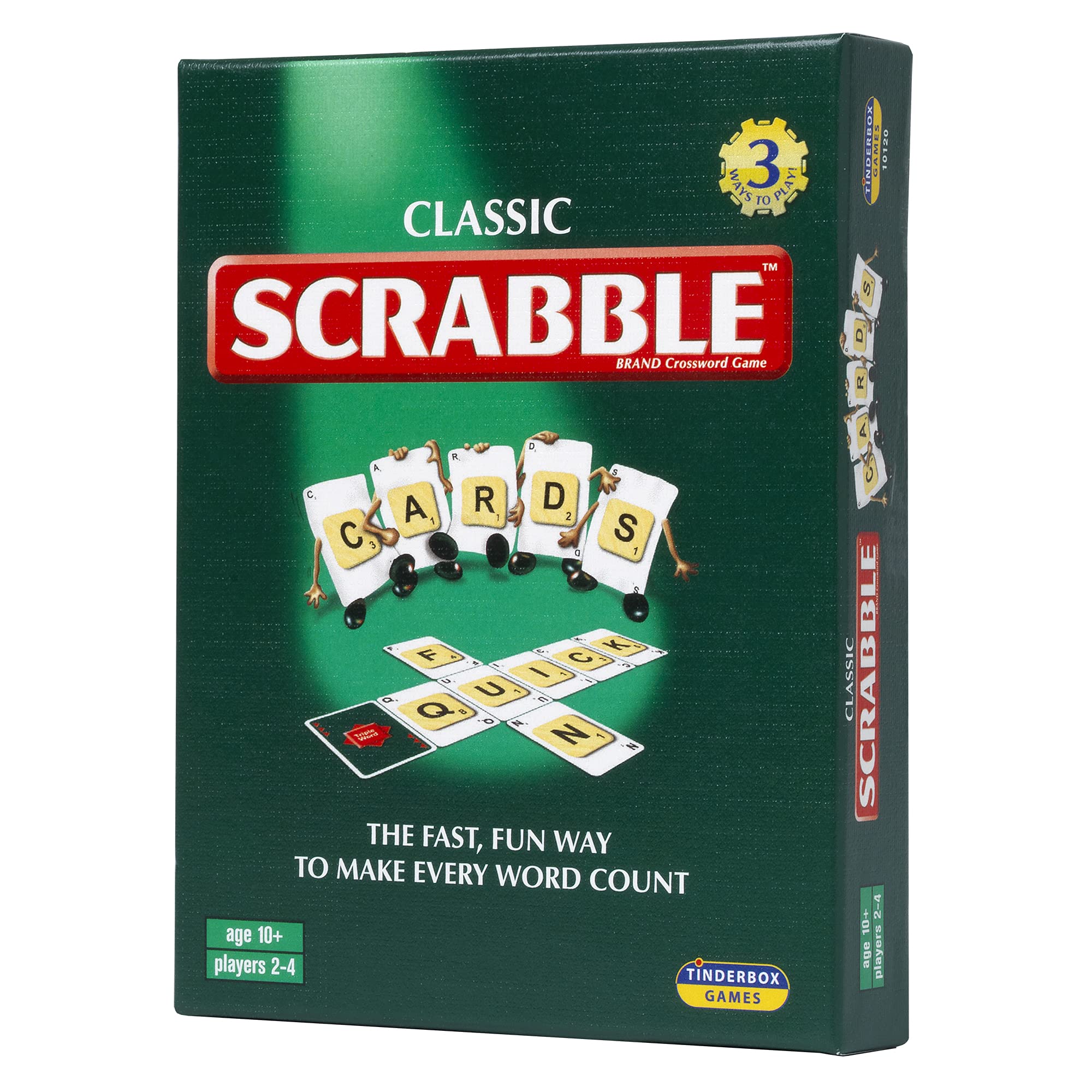 Ideal Scrabble Cards Card Game - 3 Ways to Play, Fast Fun Word Game for 2-4 Players