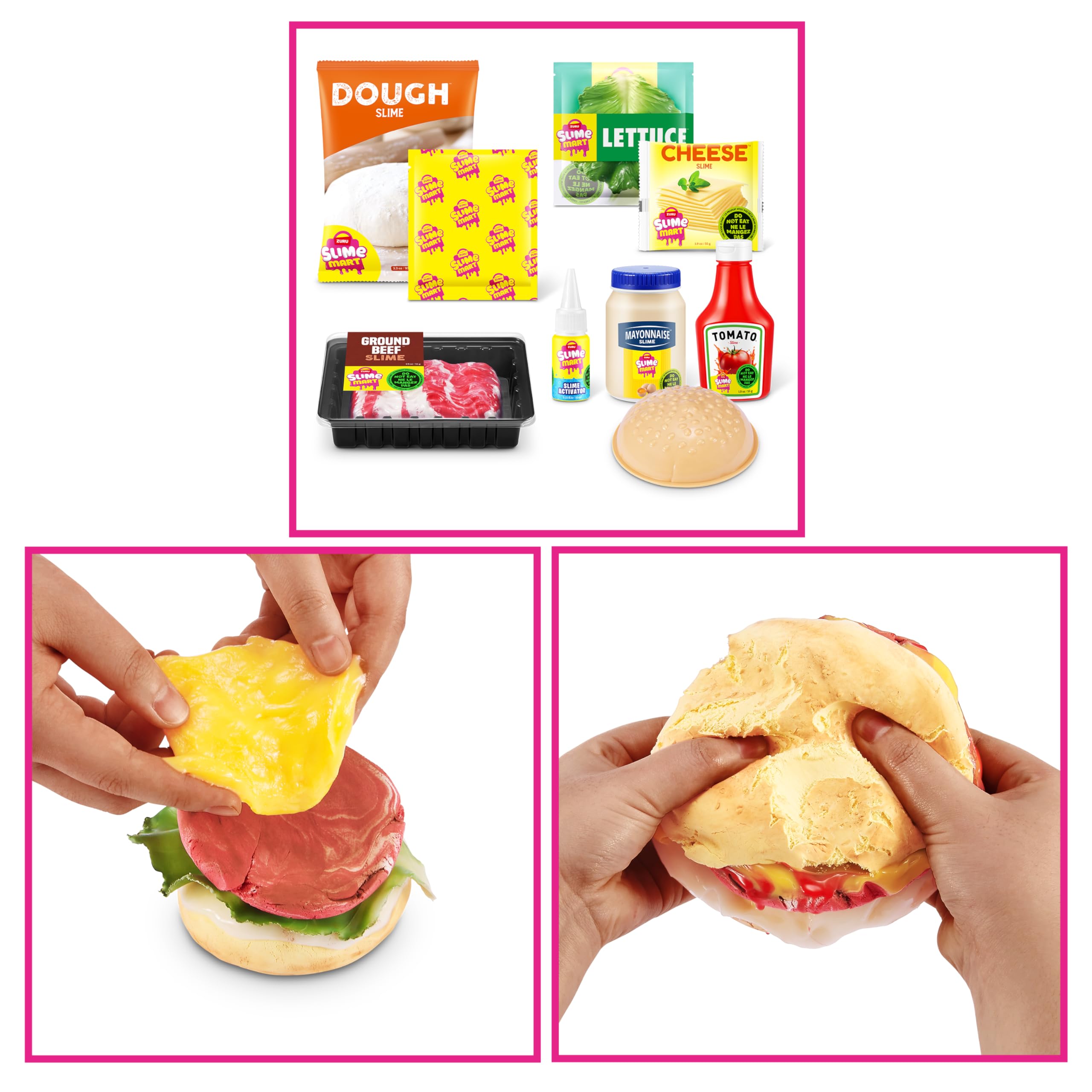 Slime Mart Small Basket by ZURU - Burger Slime Compound Kit for Kids 6+ 3