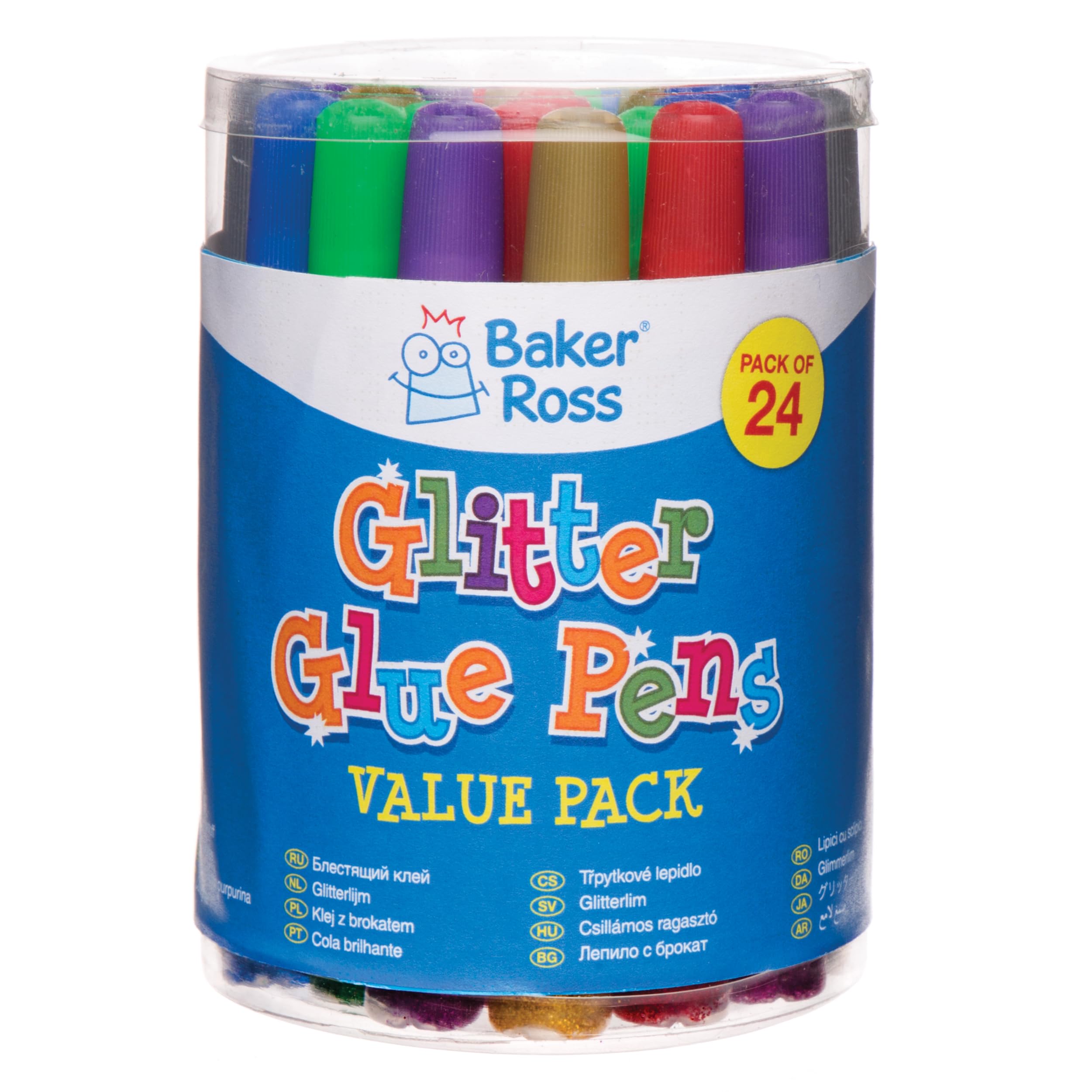 Baker Ross Glitter Glue Pens - Arts & Crafts Supplies for Kids (Pack of 24) 4
