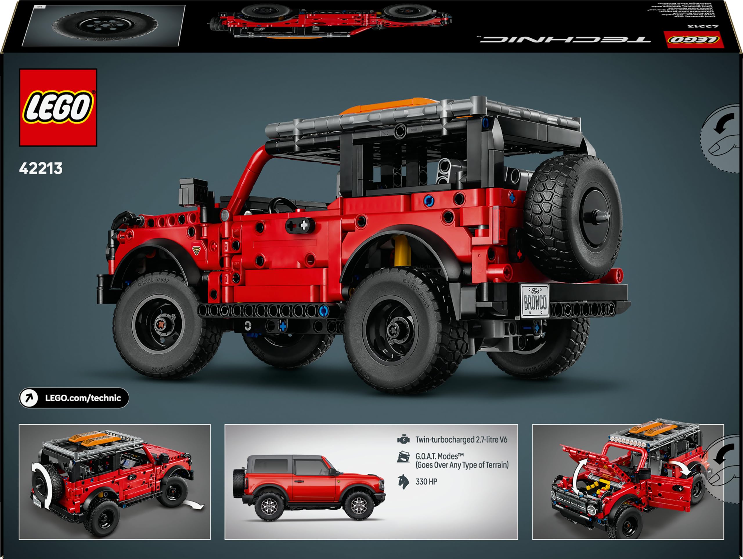 LEGO Technic Ford Bronco SUV Building Kit - Off-Road Vehicle Model with Moving Parts for Ages 9+ 4
