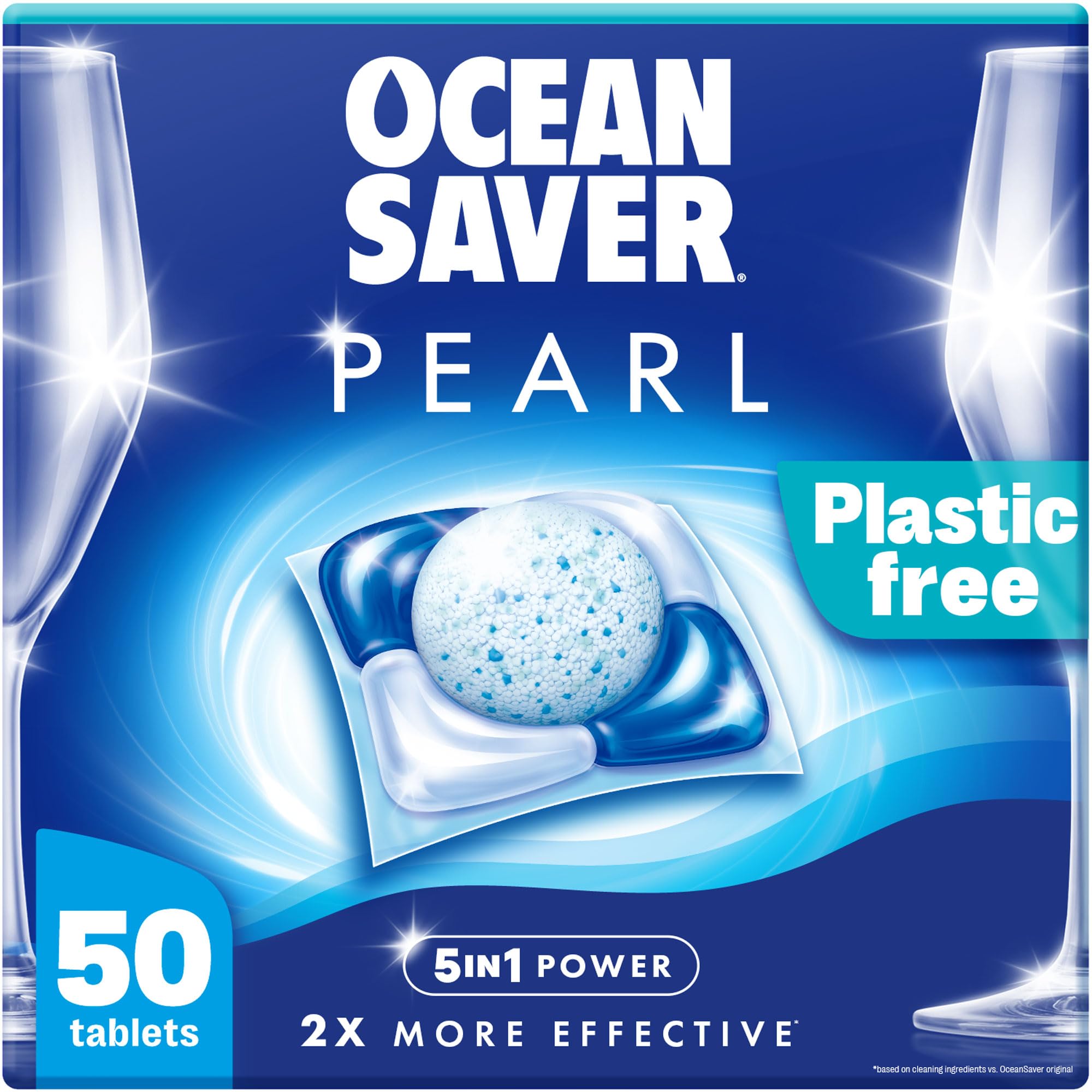 OceanSaver Pearl 5-in-1 Power Eco-Friendly Dishwasher Tablets - Pack of 50