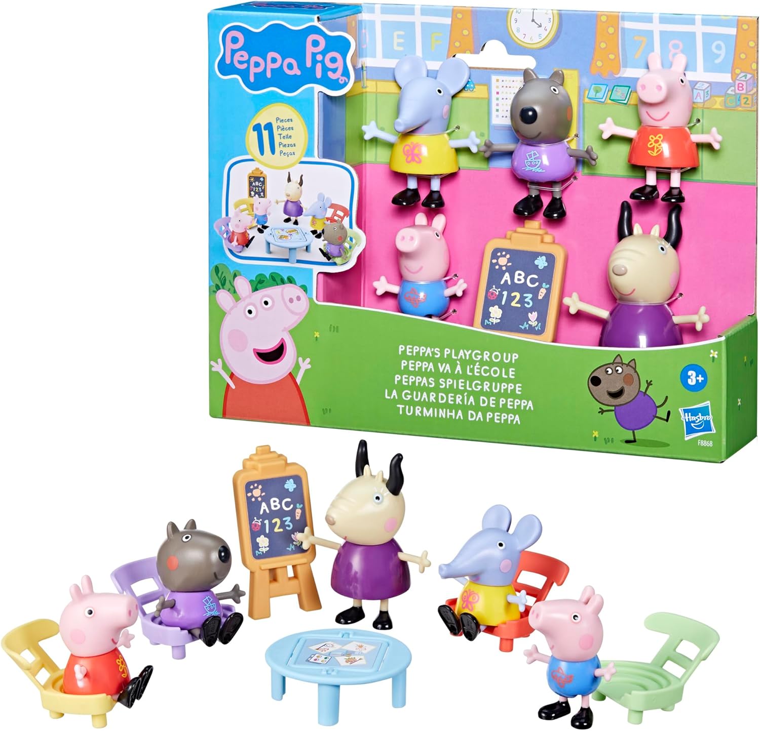 Peppa Pig Playgroup - 5 Figure Playset with Classroom Accessories for Ages 3+ 11