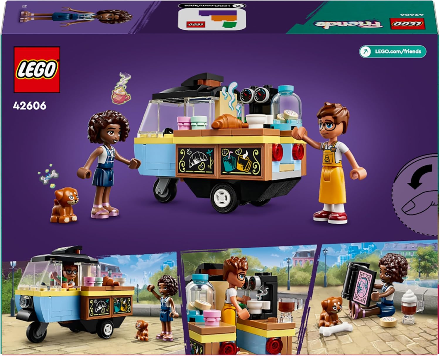 LEGO Friends Mobile Bakery Food Cart - Building Set with 2 Mini-Dolls & Dog Figure for Kids 6+