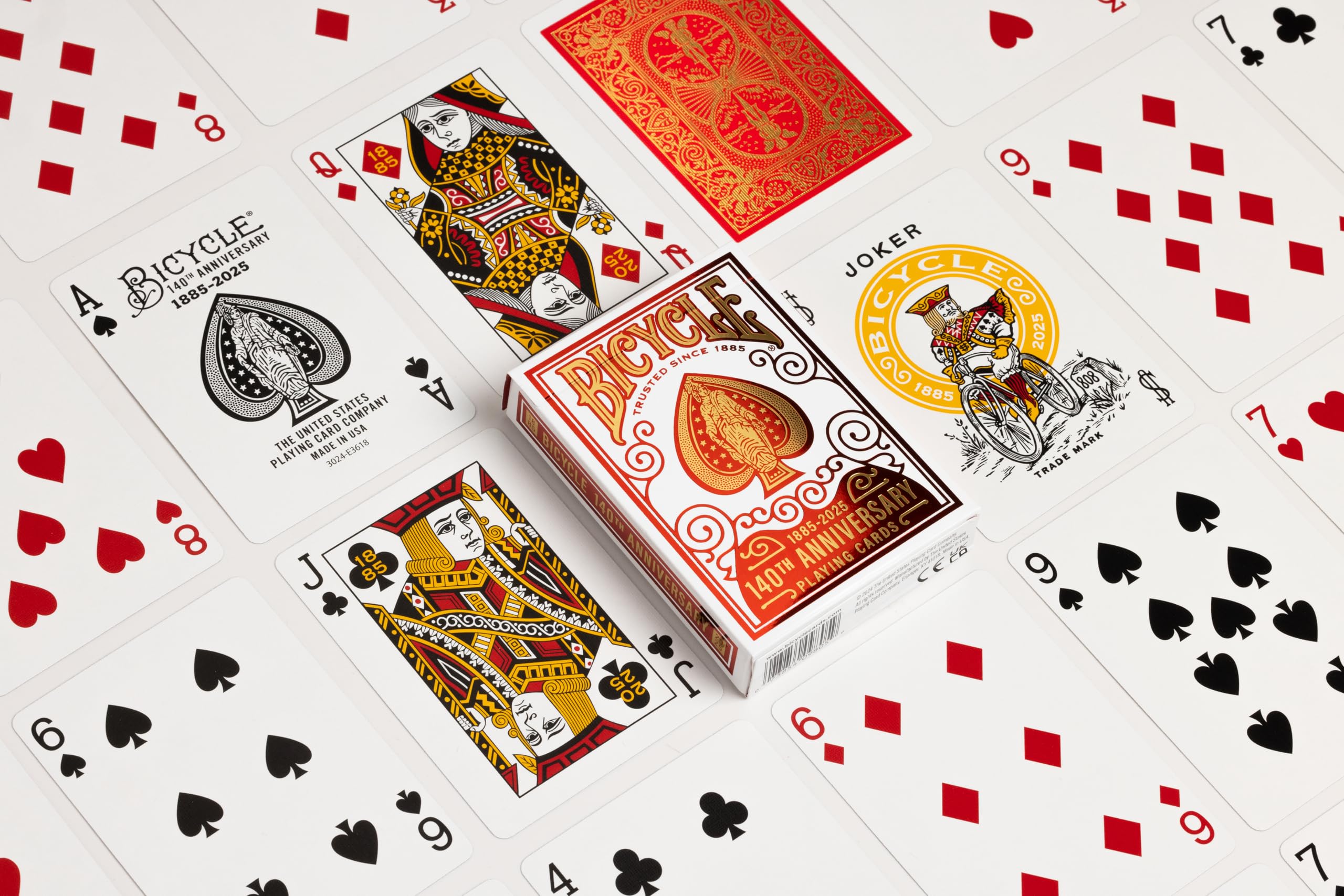 Bicycle 140th Year Anniversary Playing Cards Red and Gold Foil 4