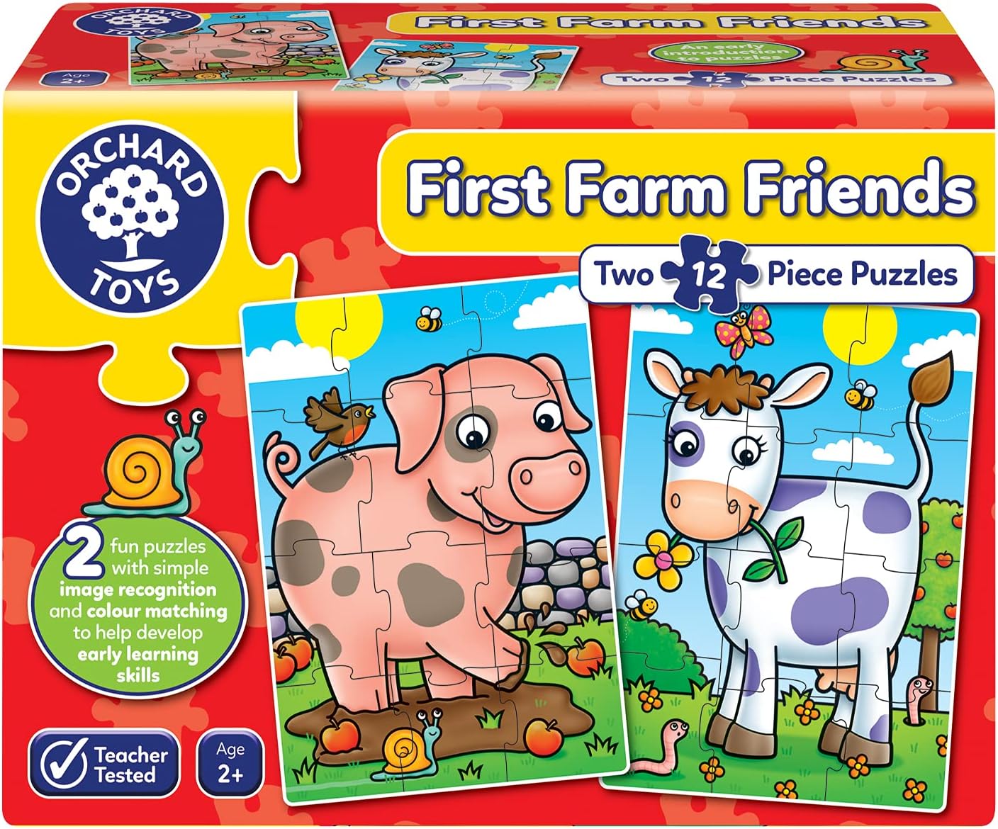 Orchard Toys First Farm Friends Jigsaw Puzzle - 24-Piece Educational Puzzle Set for Toddlers