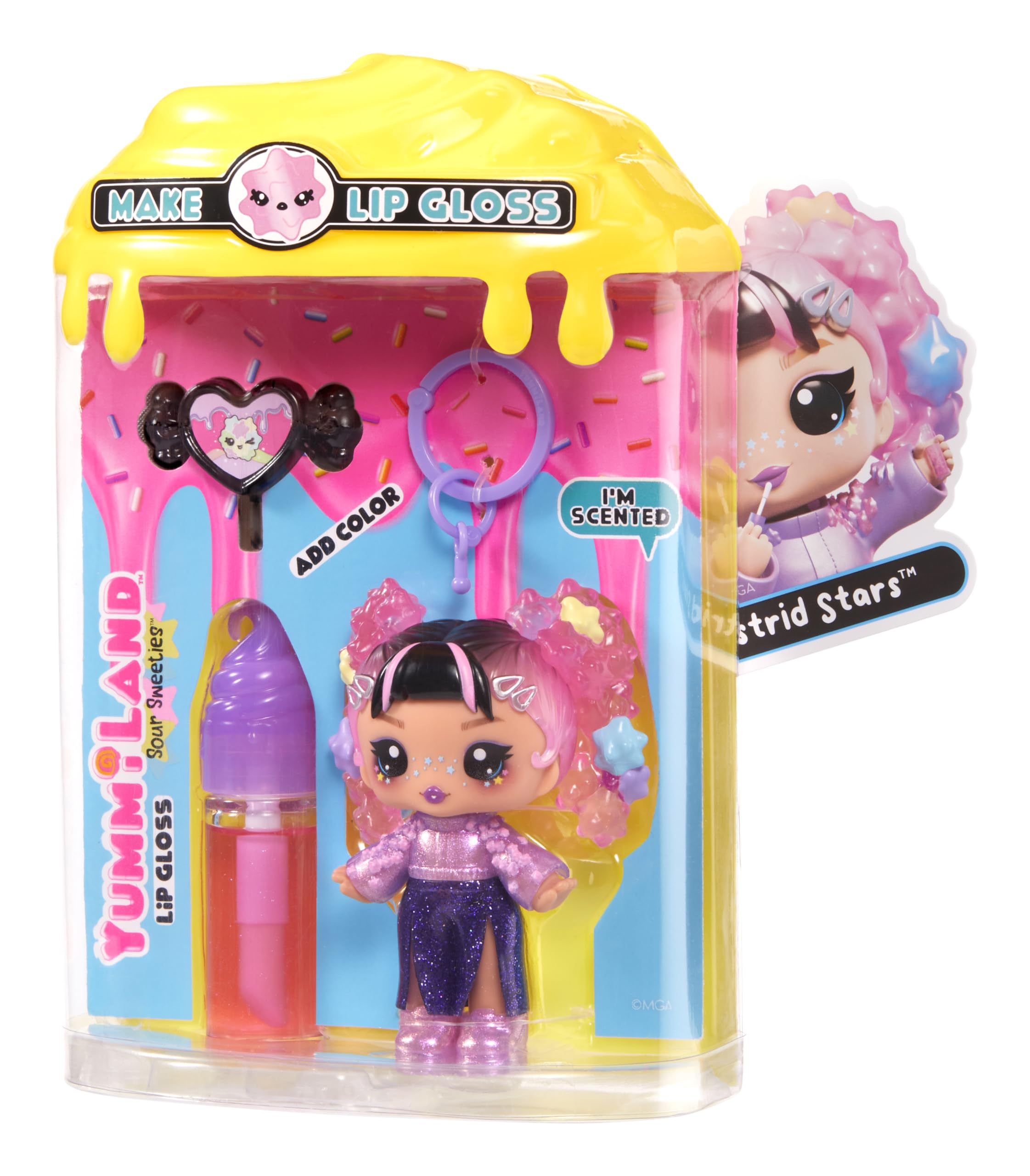 Yummiland Lip Gloss Doll - Sour Sweeties Astrid Stars - DIY Lava Lamp Lip Gloss Kit & Fashion Doll for Kids 8