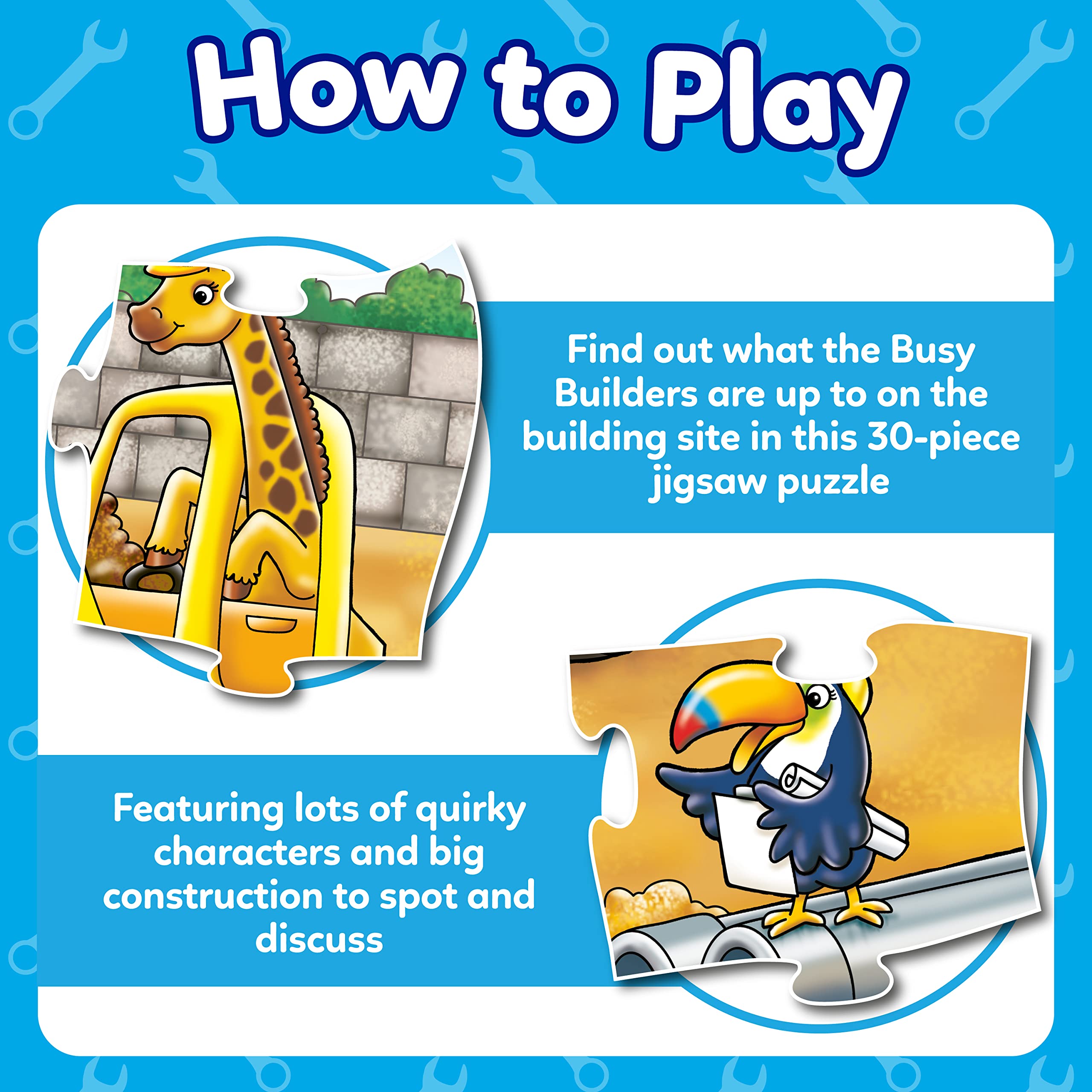 Orchard Toys Busy Builders Jigsaw Puzzle - 30 Pieces, Shaped, Educational for Ages 3+ 5