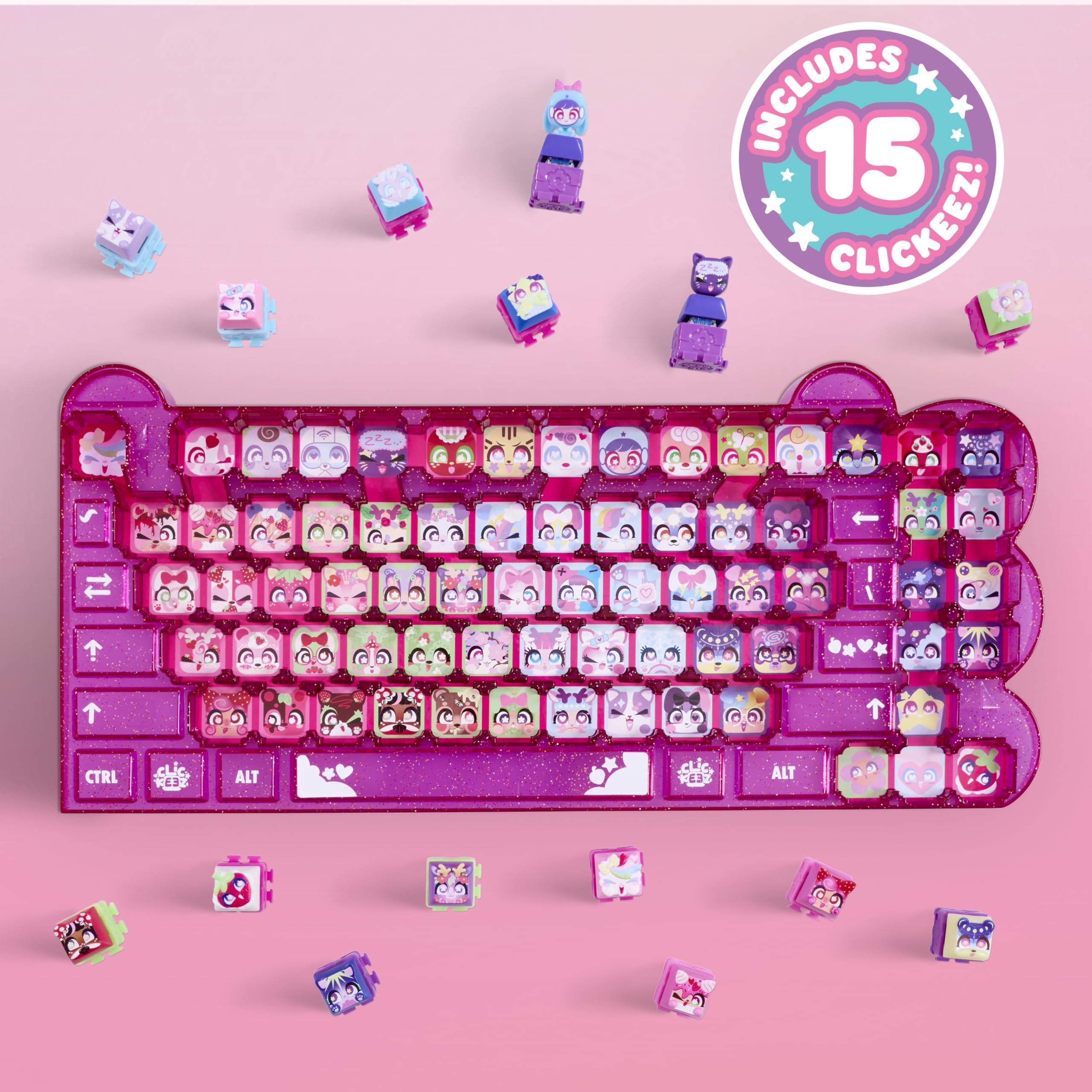 Clickeez Goliath Keyboard Mega Pack - Ultimate Starter Set with 15 Collectible Keychain Characters 3