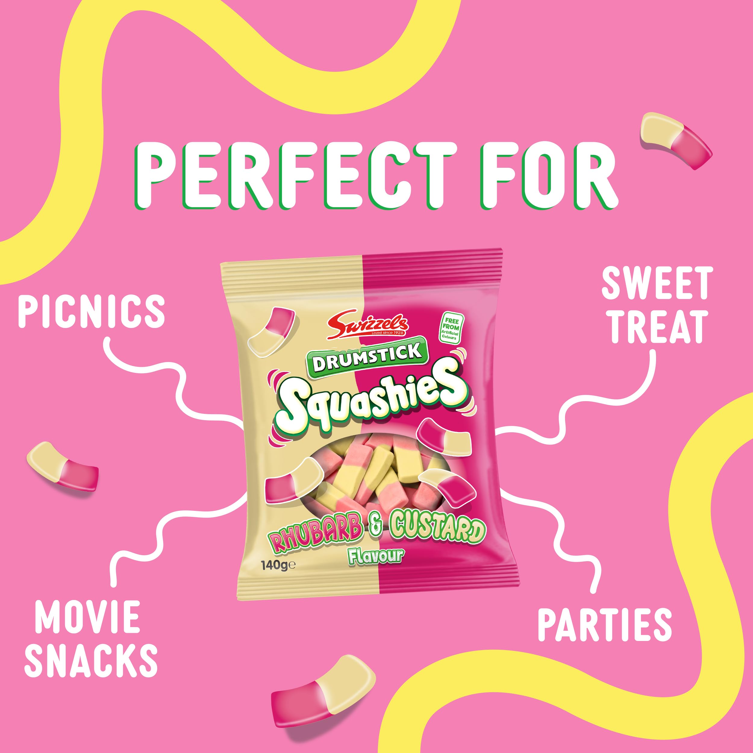 Swizzels Rhubarb and Custard Squashies - Chewy Sweets (120g) 5