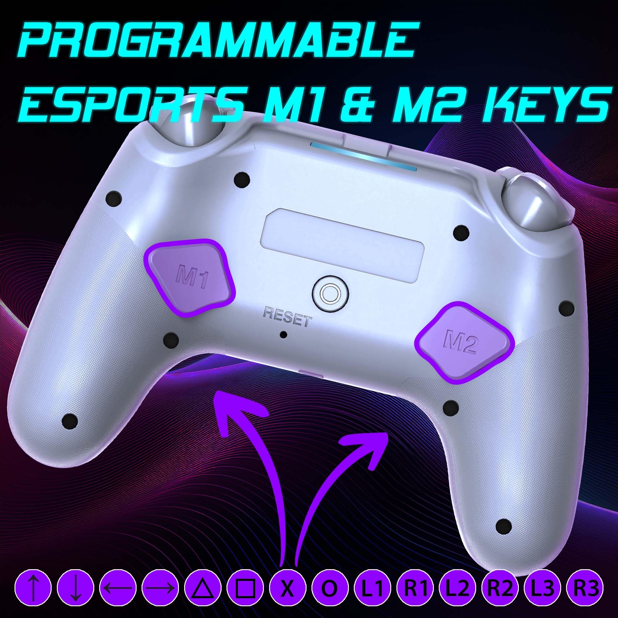 Subsonic – Wireless PS5/PC Controller with Programmable Paddles, RGB LEDs & Turbo Function 6