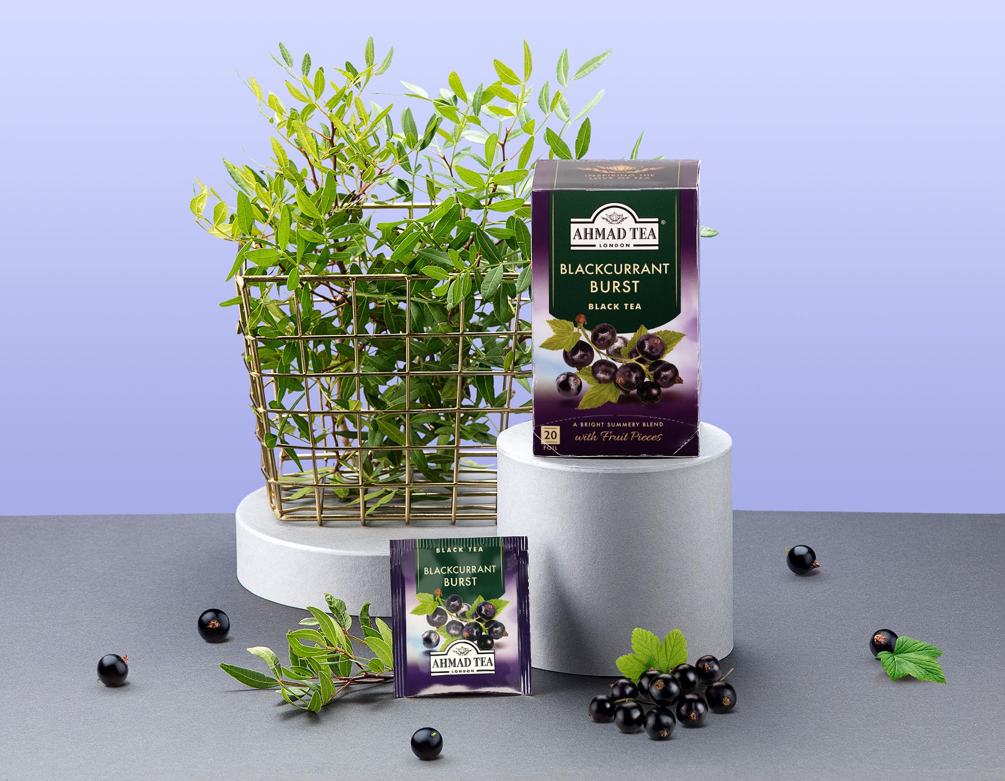 Ahmad Tea Blackcurrant Burst Fruit Black Tea - 20 Teabags | Black Tea & Blackcurrant Flavoring 2