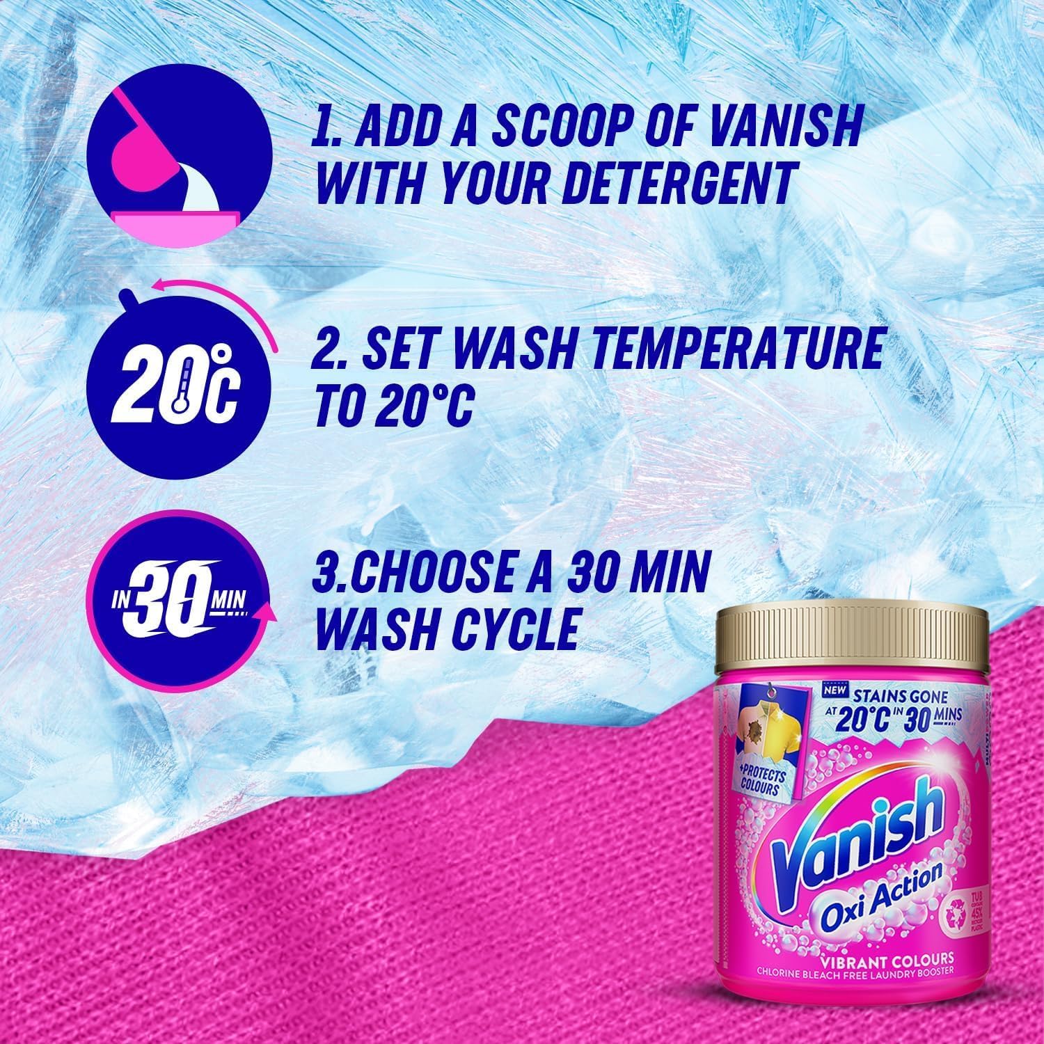 Vanish Gold Oxi Action Stain Remover and Laundry Booster Powder for Colours 1.41kg 10