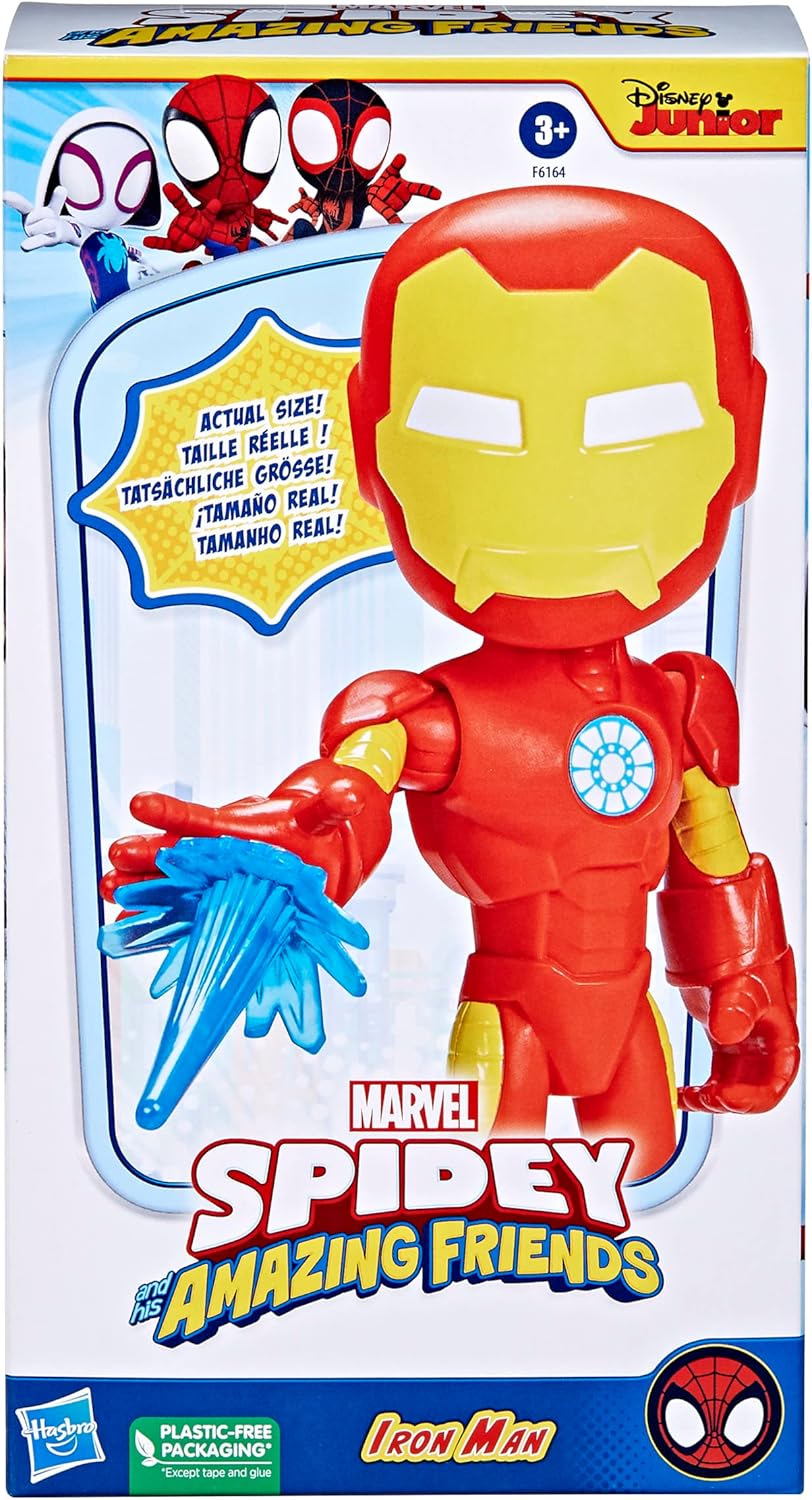 Marvel Spidey and His Amazing Friends Supersized Iron Man Action Figure - 9 Inch Poseable Toy for Preschoolers 6