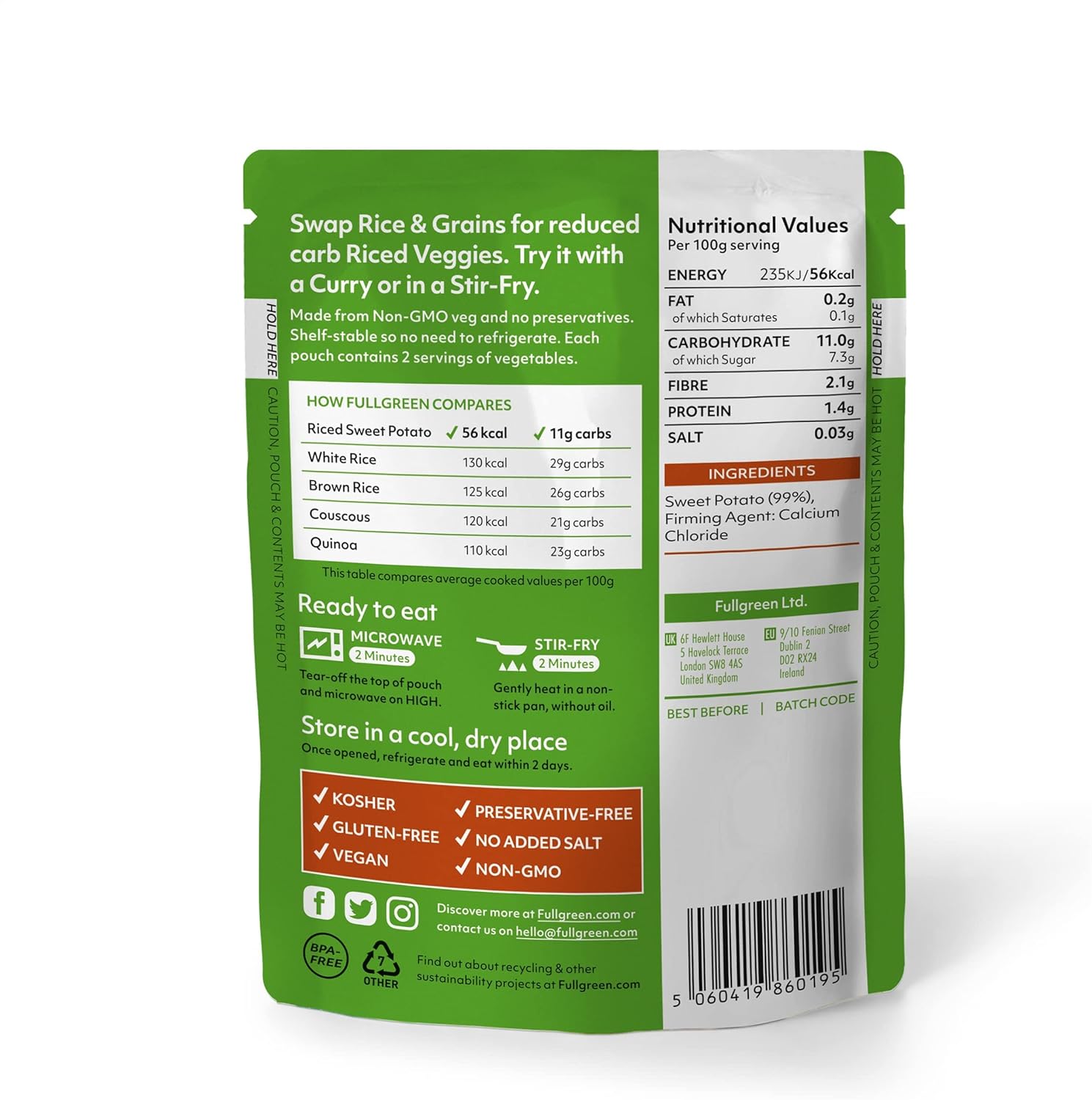 Fullgreen - Riced Sweet Potato (Case of 6 Pouches) 6