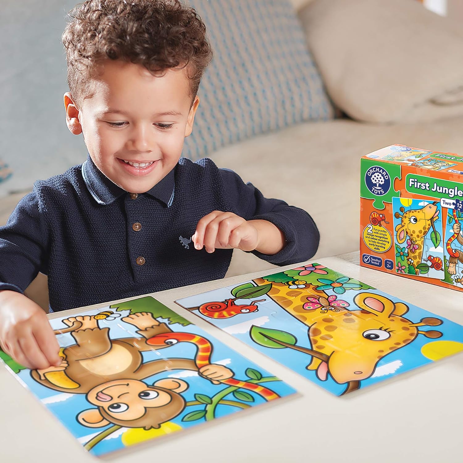 Orchard Toys First Jungle Friends Jigsaw Puzzle - 12-Piece Educational Puzzle for Toddlers 2+ 4