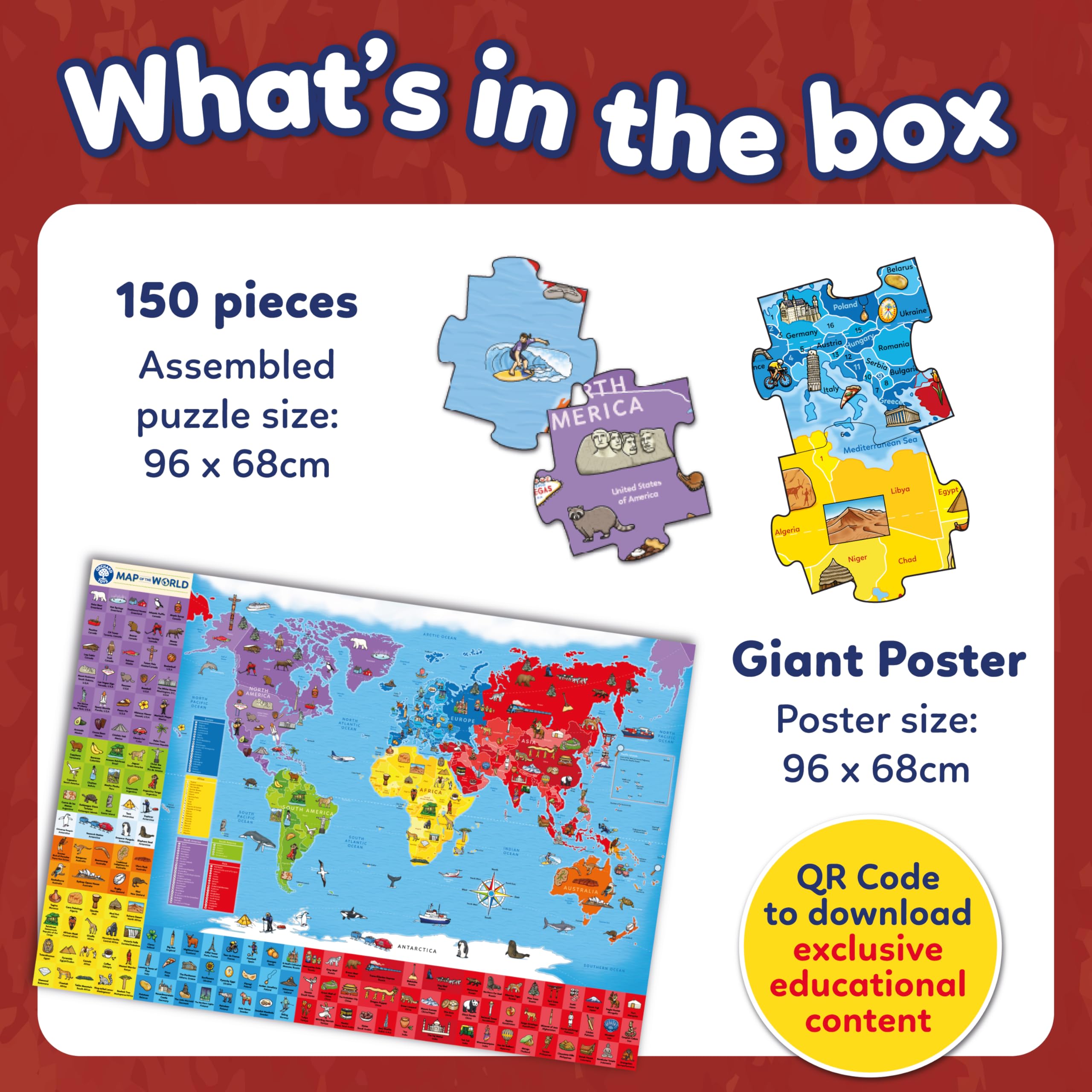 Orchard Toys Map of the World 150-Piece Jigsaw Puzzle with Giant Poster 11