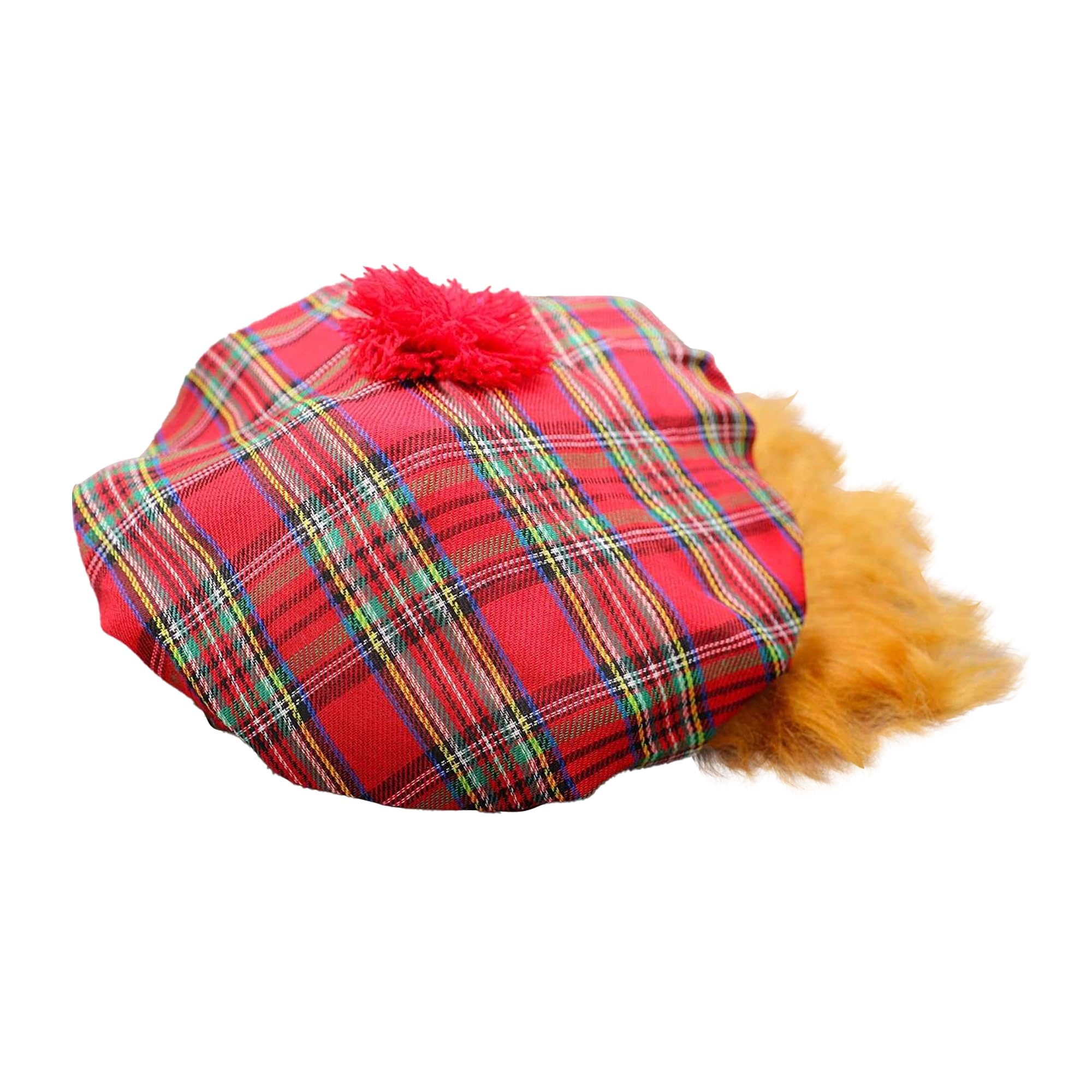 Bristol Novelty BH124 Scots Tartan Hat with Ginger Hair, Mens, One Size