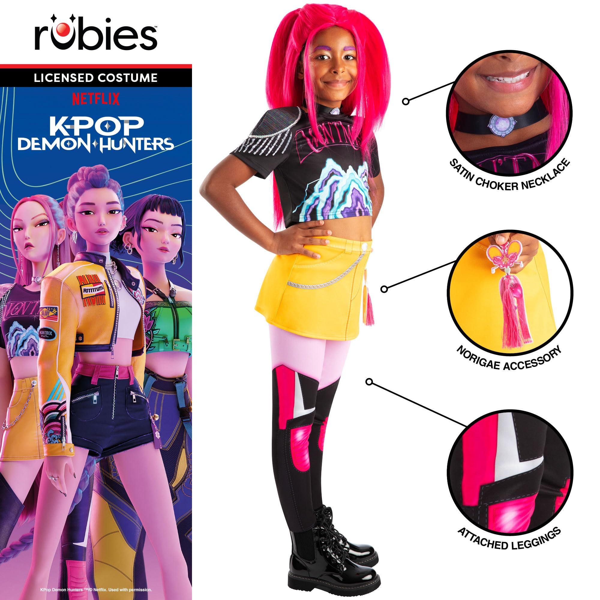Rubies Official K-Pop Demon Hunters Mira Child Costume - Size Age 9-10 Years 3