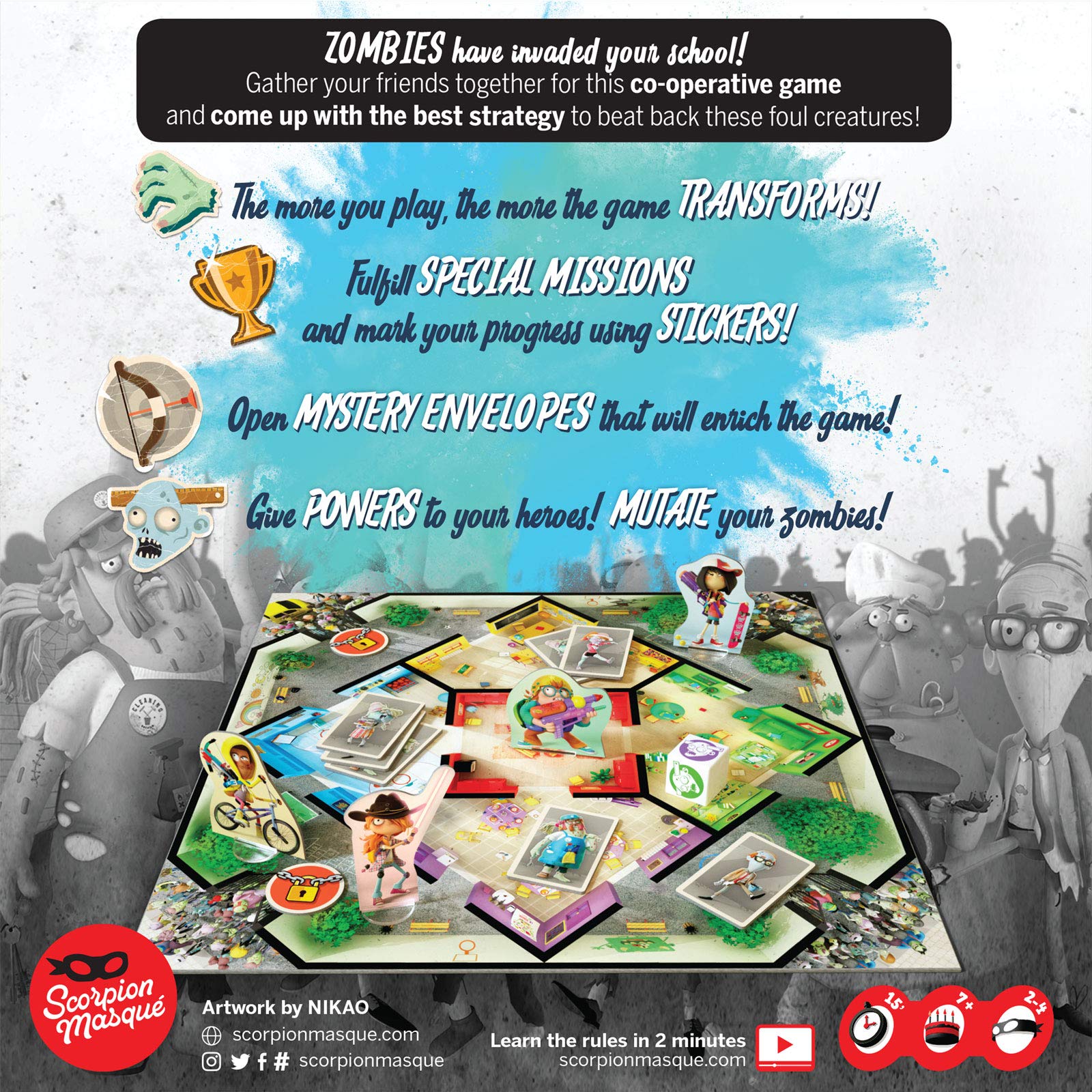 Scorpion Masqué Zombie Kidz Evolution Board Game | Ages 7+ | 2-4 Players 4