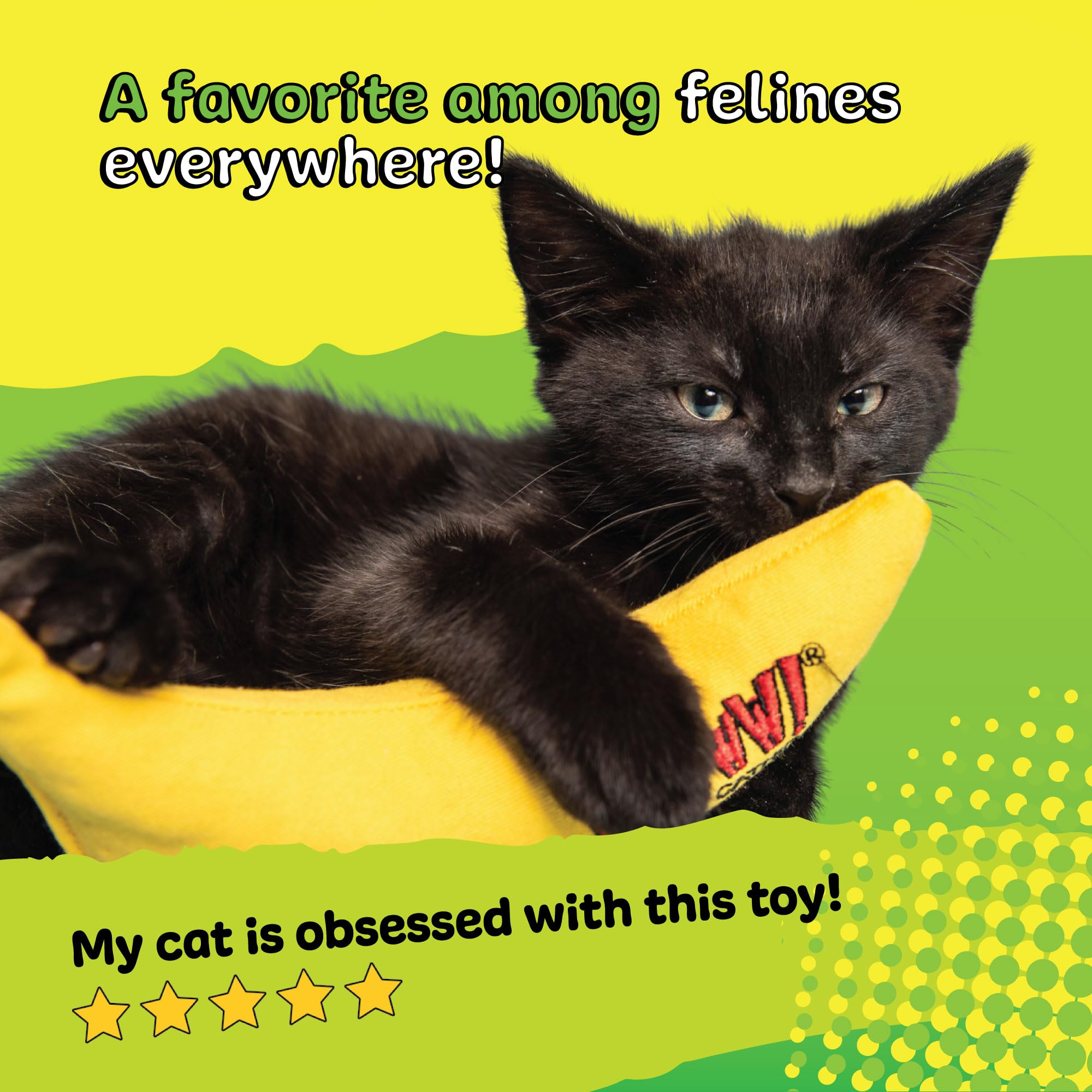 YEOWWW Banana Singles Cat Toy - 100% Organic Catnip | Durable Cotton Twill | Made in USA 7