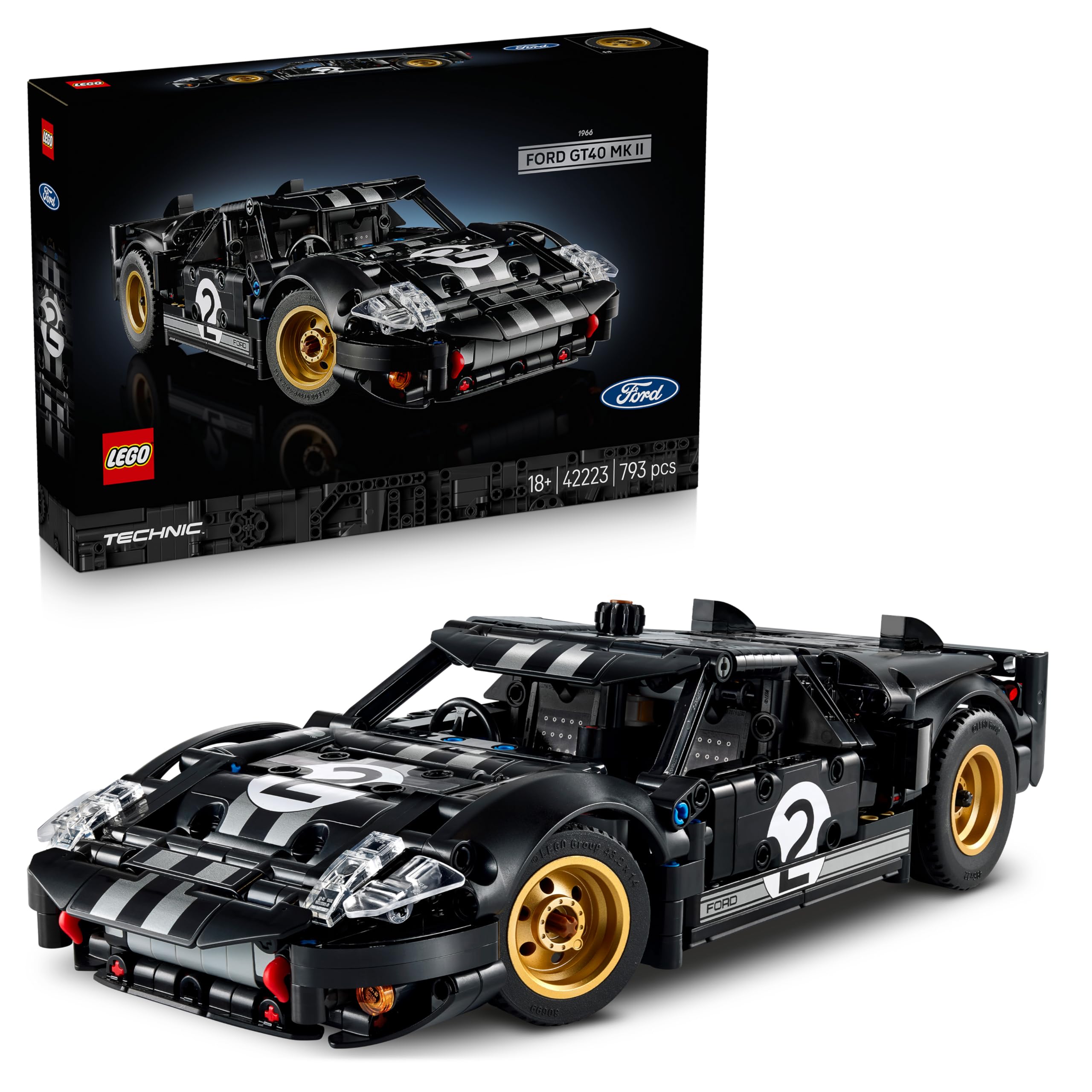 LEGO Technic 1966 Ford GT40 MKII Race Car Building Set | Model 42223 | Ages 18+ 1