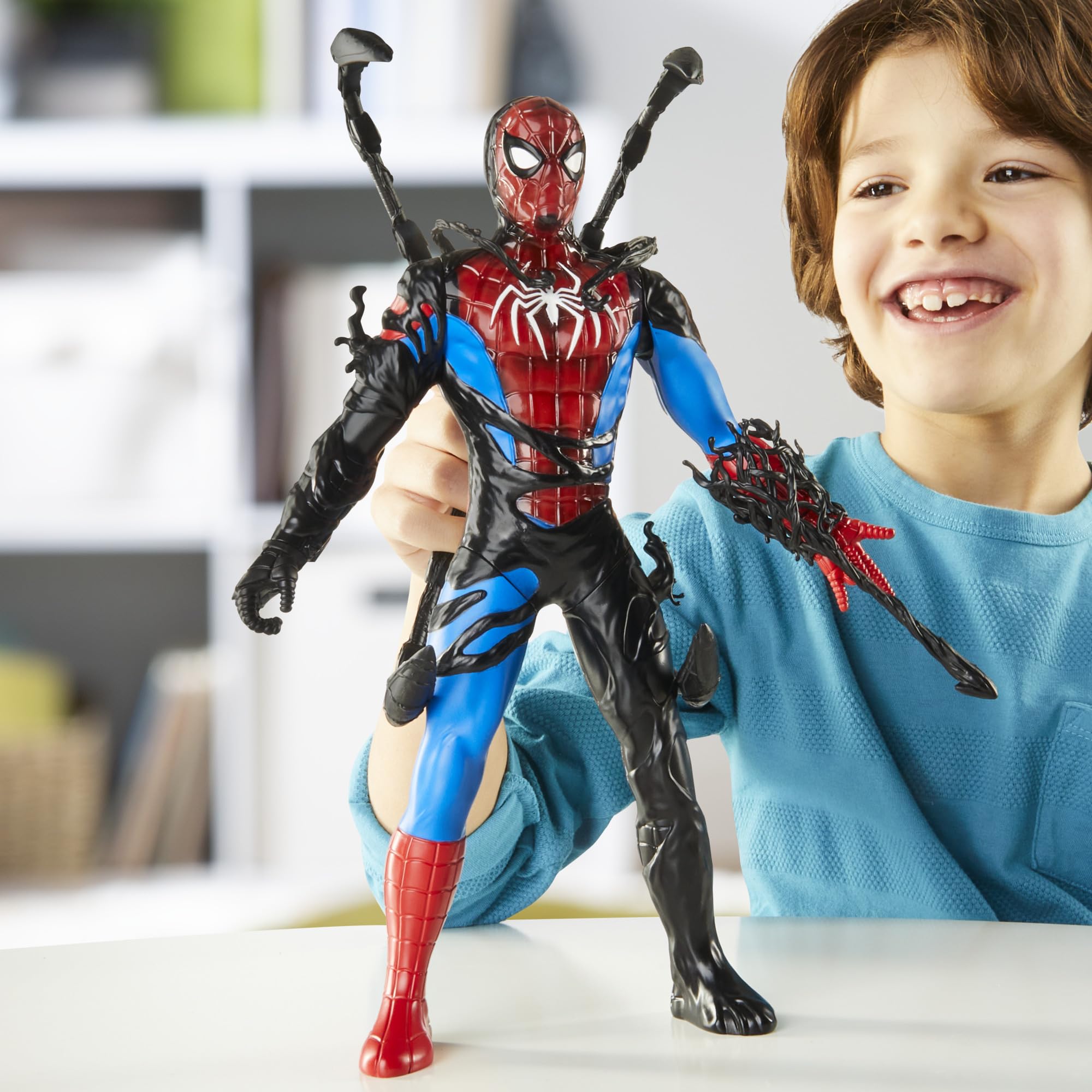 Marvel Spider-Man Liquid Shifter Action Figure - Venomized Transformation, 11-Inch Titan Hero Series Toy for Ages 4+ 7